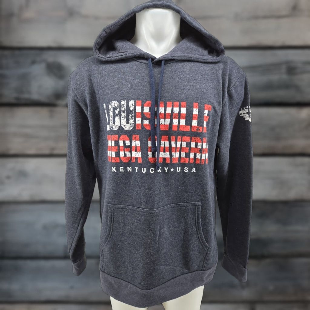 Next Level VINTAGE Louisville Mega Cavern Hoodie Mens XL Blue Pullover Size US XL / EU 56 / 4 - 1 Thumbnail