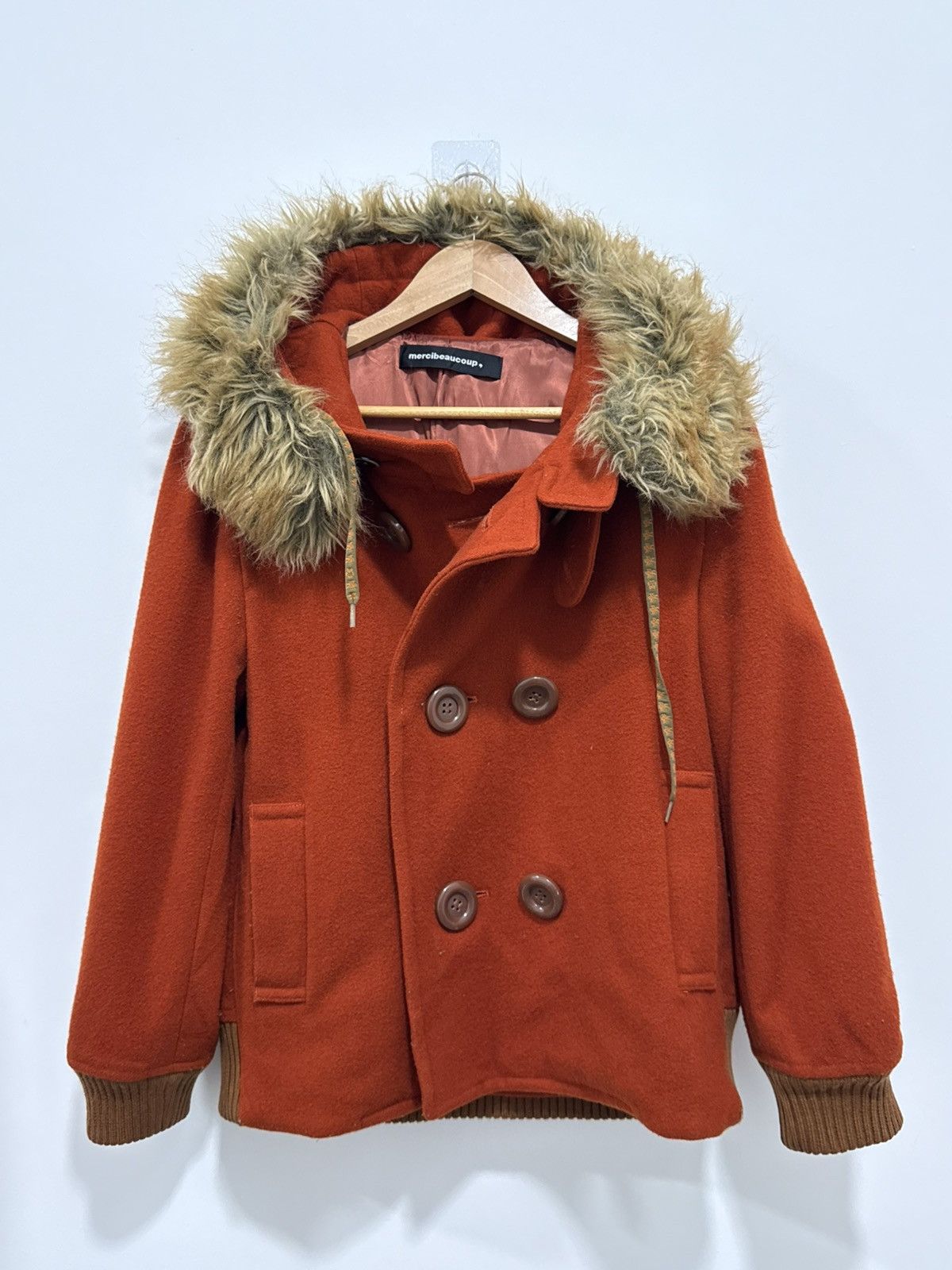 mercibeaucoup Mercibeaucoup Wool/Fur Coat Size S / US 4 / IT 40 - 1 Thumbnail