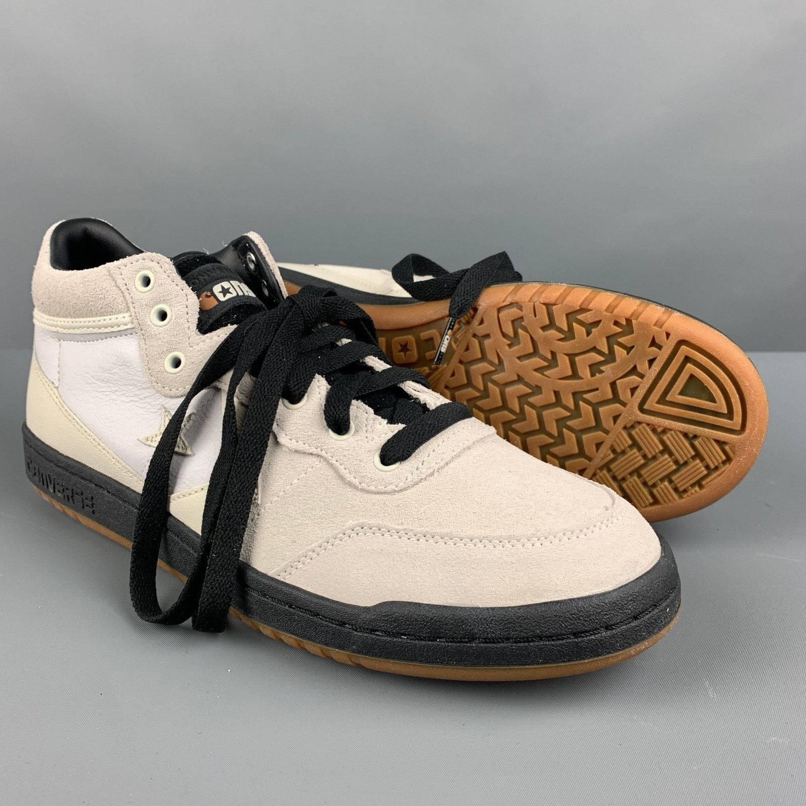 Converse CONVERSE 10 Cream Black Mixed Materials Leather Sneakers Size US 10 / EU 43 - 5 Thumbnail