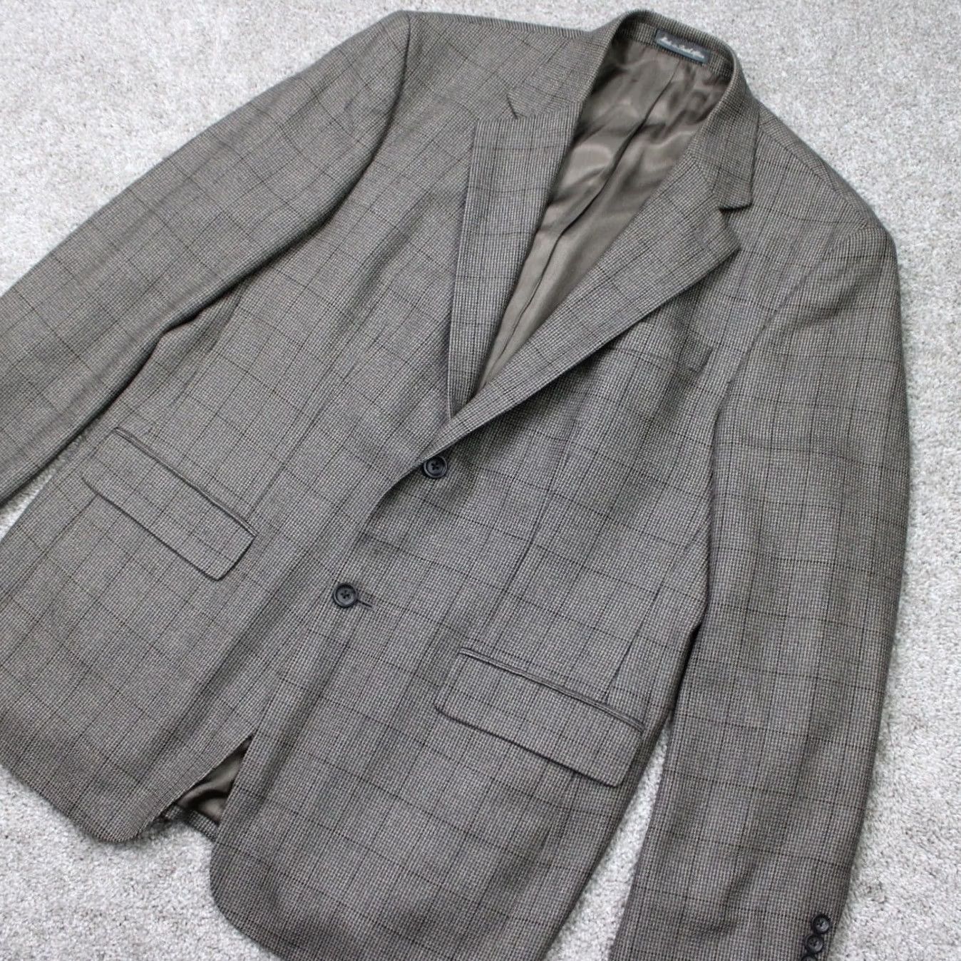Oscar De La Renta Oscar de la Renta Blazer Men 42R Gray Wool/Cashmere 2 Button Ventless Sport Coat Size 42R - 3 Thumbnail
