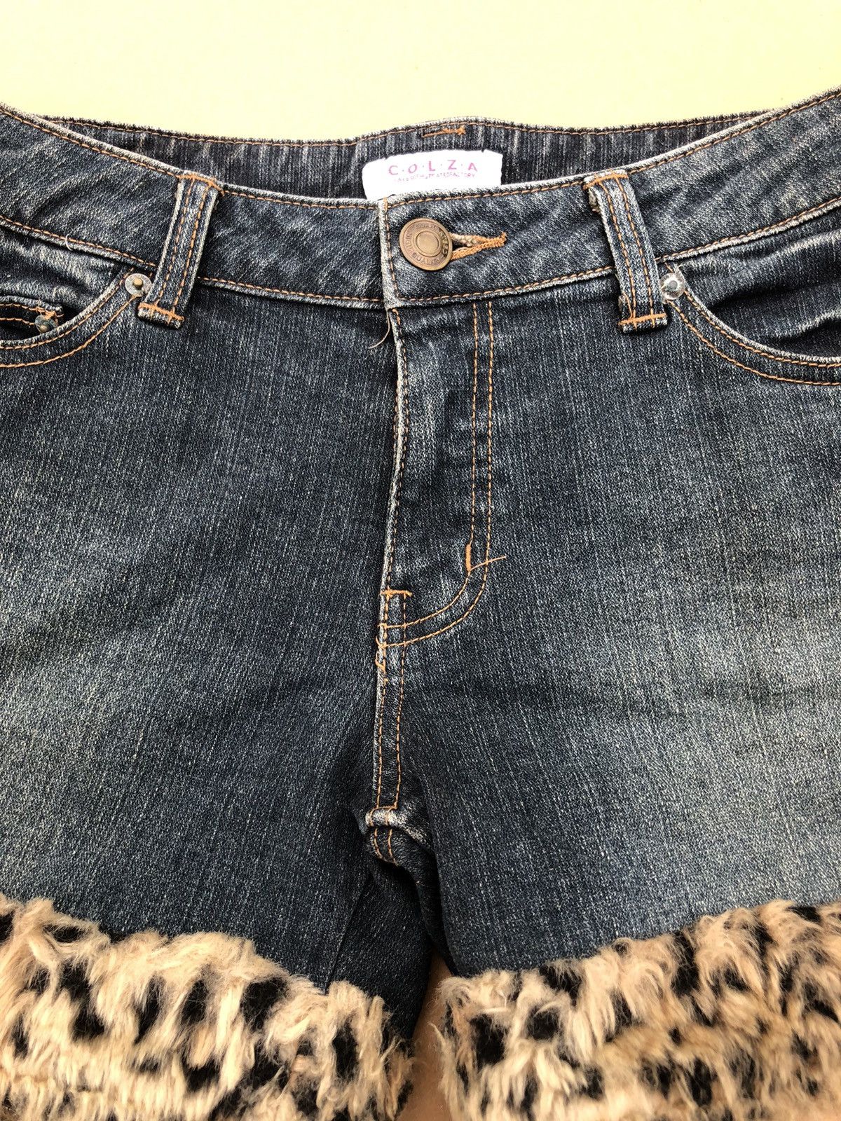 Vintage Colza Japanese Brand Y2k Leopard Fur Faux Sexy Hotpants Size 31" - 6 Thumbnail