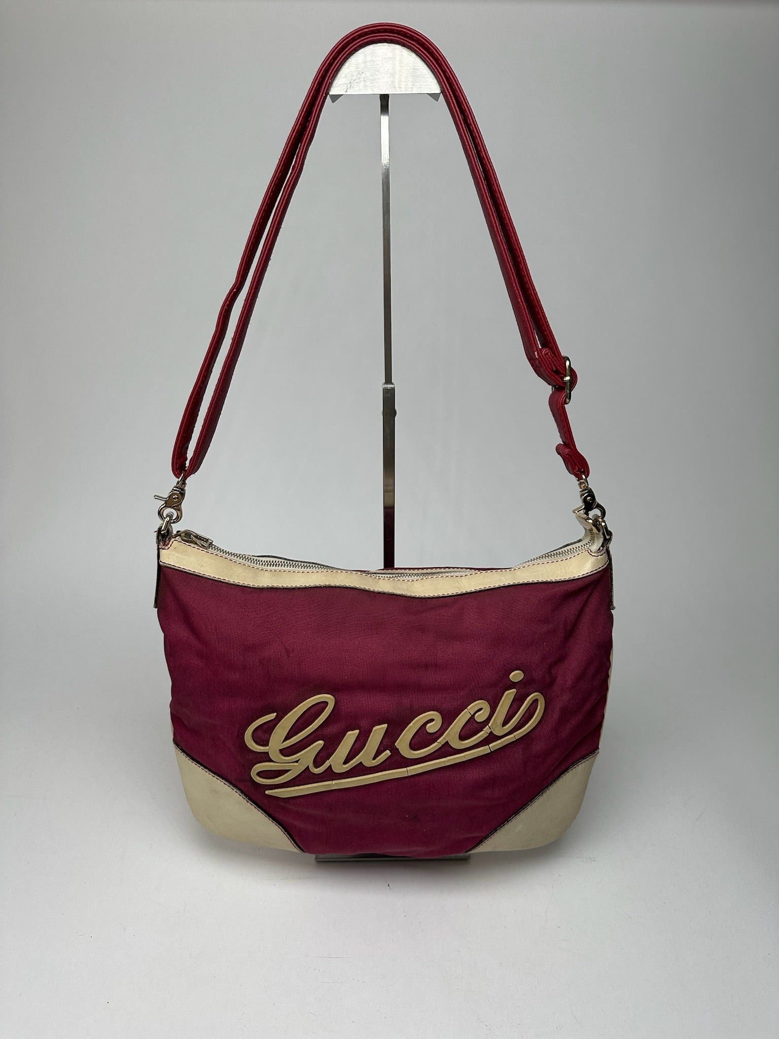 Gucci Vintage Logo Handbag purple white Size ONE SIZE - 1 Thumbnail