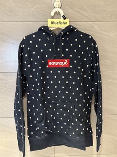 Supreme cdg polka dot hotsell hoodie grey