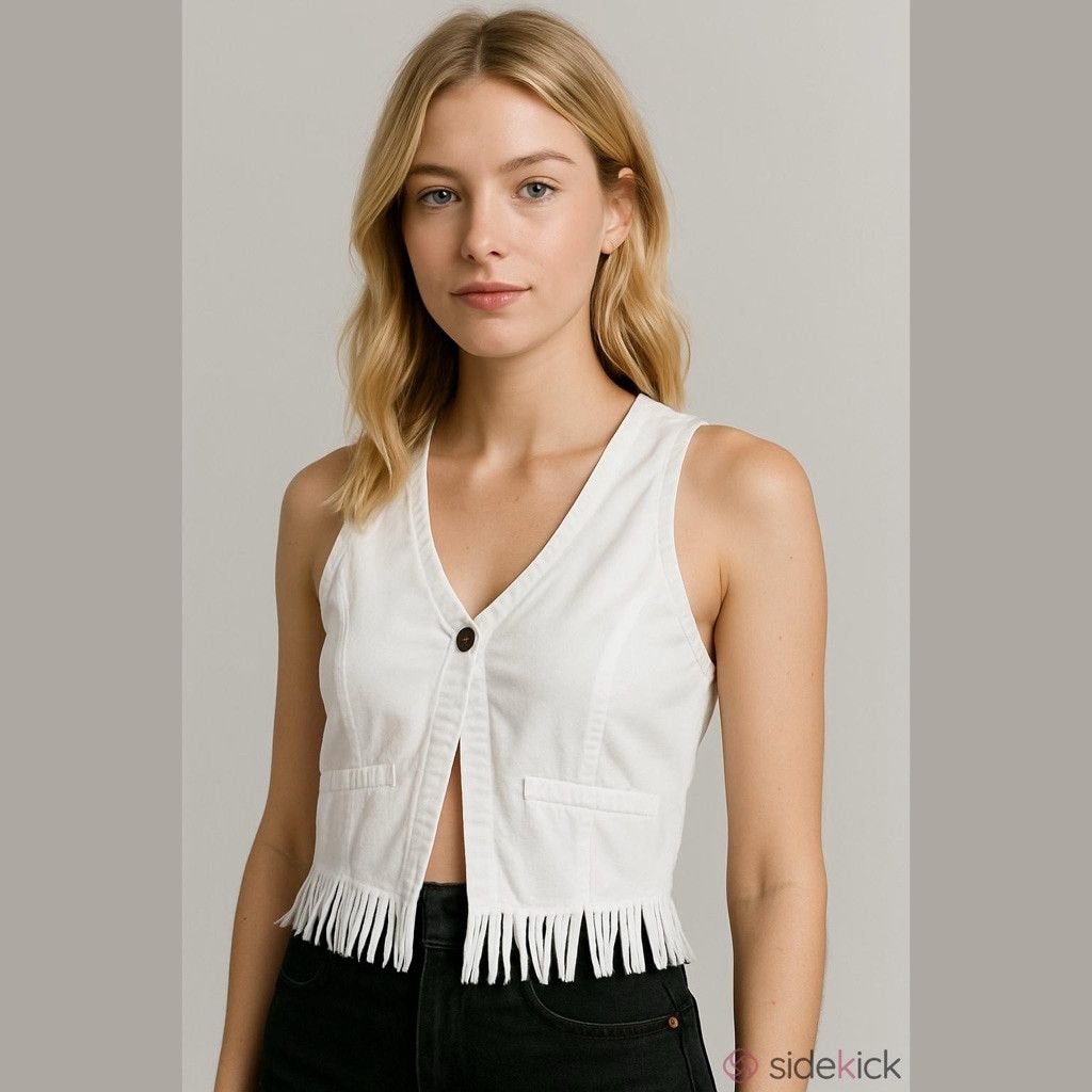 Other Last Kiss microsuede fringed scoop neck lined vest size L Size L / US 10 / IT 46 - 8 Thumbnail