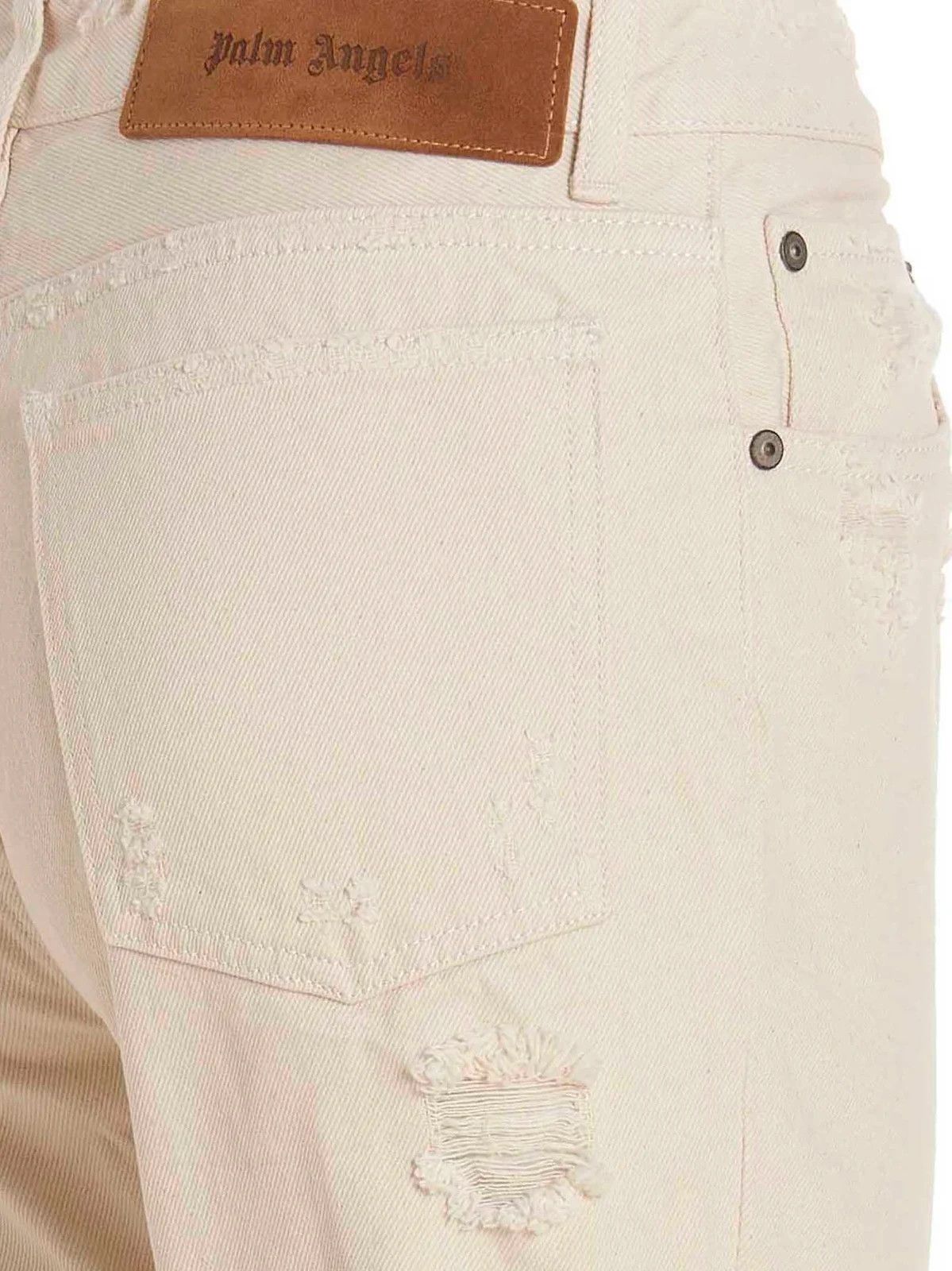 Palm Angels o1y0325 Logo 5-Pocket Pant in Off White Size US 32 / EU 48 - 3 Thumbnail