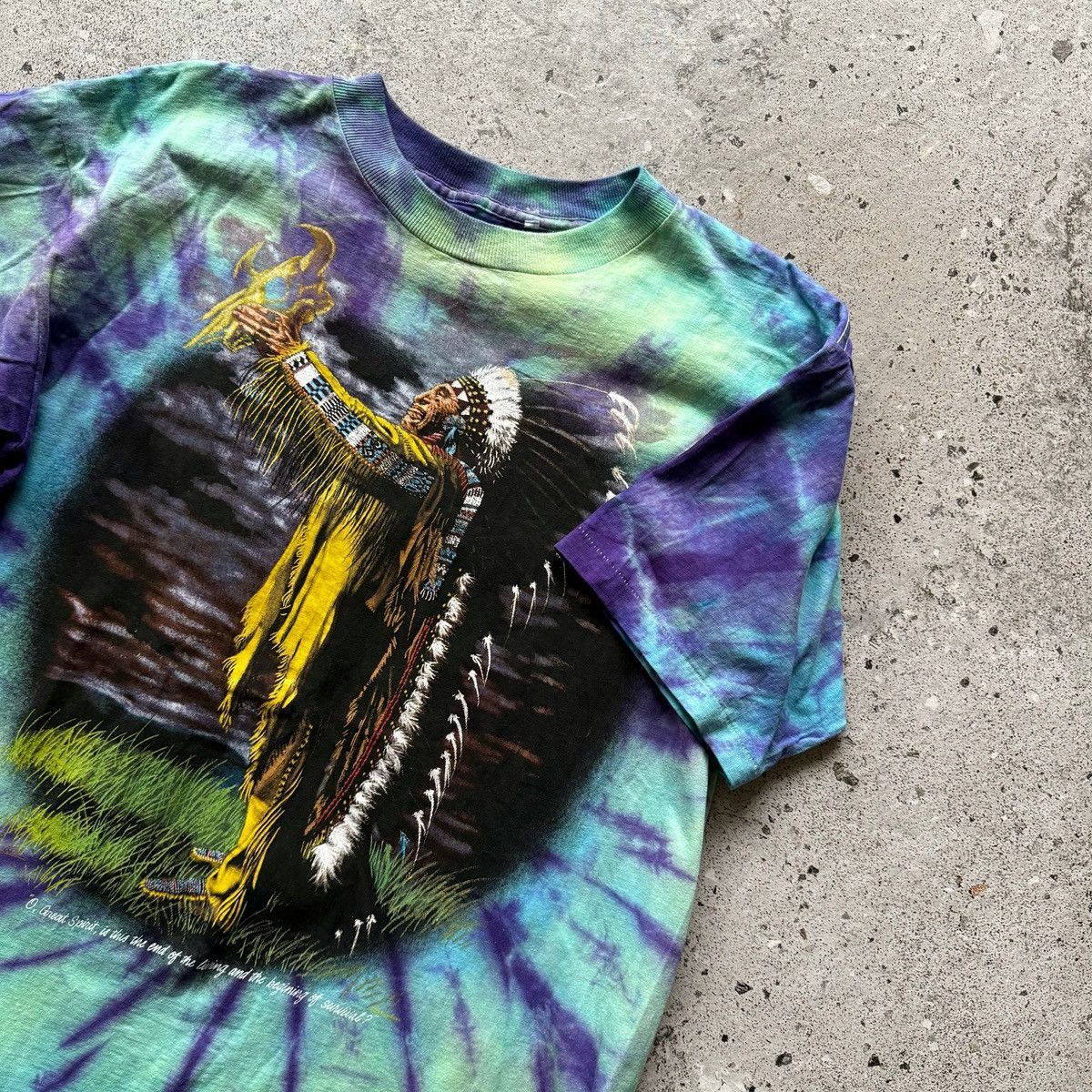 Other Vintage Mens Tie Dye Native American Indian Aztec T-Shirt Size US L / EU 52-54 / 3 - 3 Thumbnail