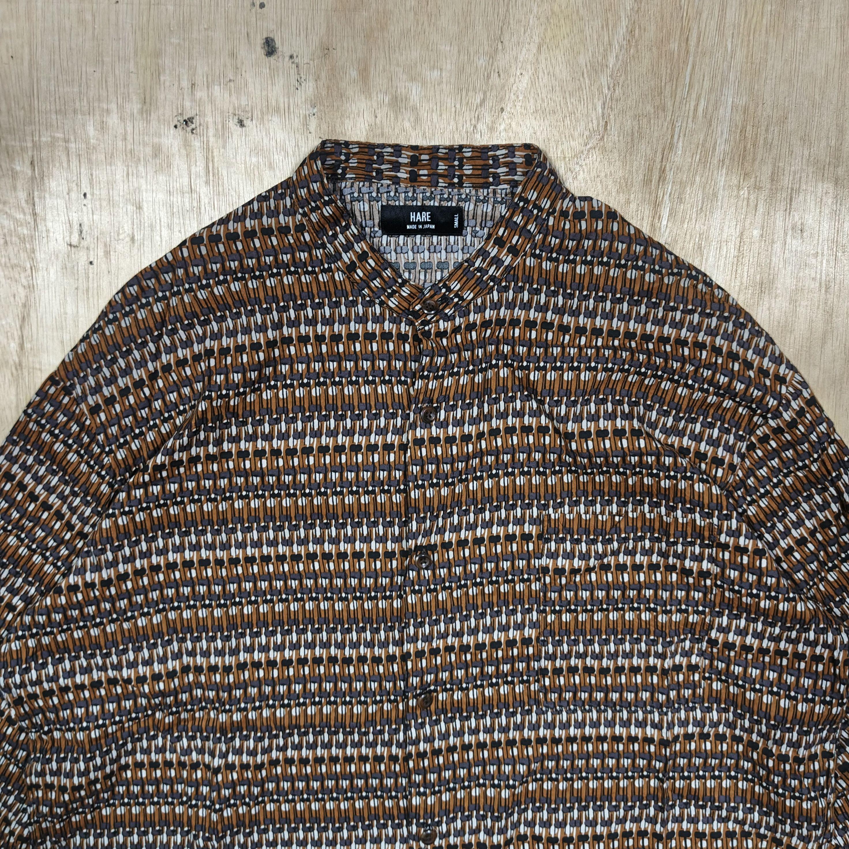 HARE HARE Micro Abstract Geometris Collar Band Shirt Size US L / EU 52-54 / 3 - 2 Thumbnail