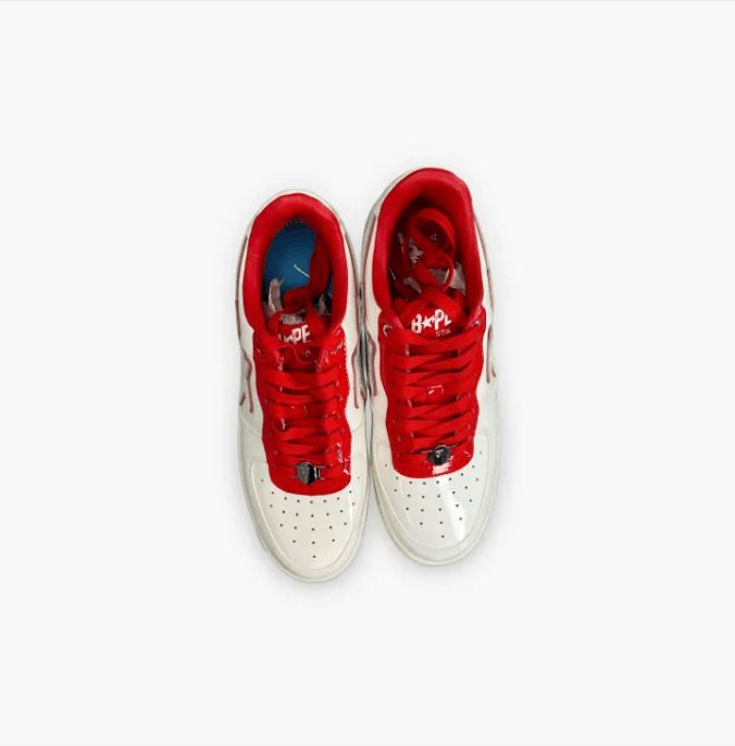 Bape A Bathing Ape Bapesta Low White Red Sneakers Size US 10 / EU 43 - 6 Thumbnail