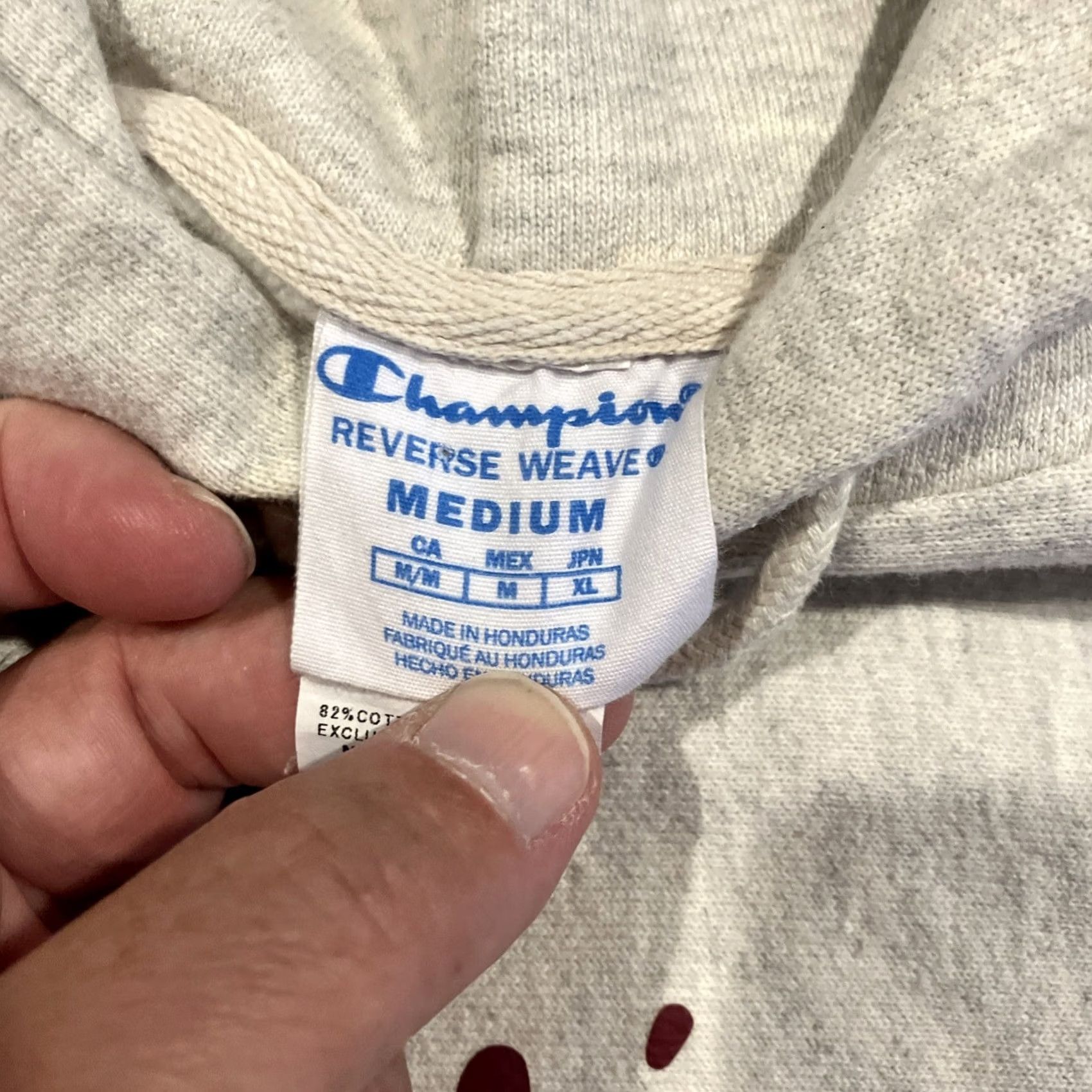 Champion VINTAGE Champion Reverse Weave Hoodie Medium M Gray Mens Pullover Reversible Stapler Swingline VB Co. Size US M / EU 48-50 / 2 - 3 Thumbnail