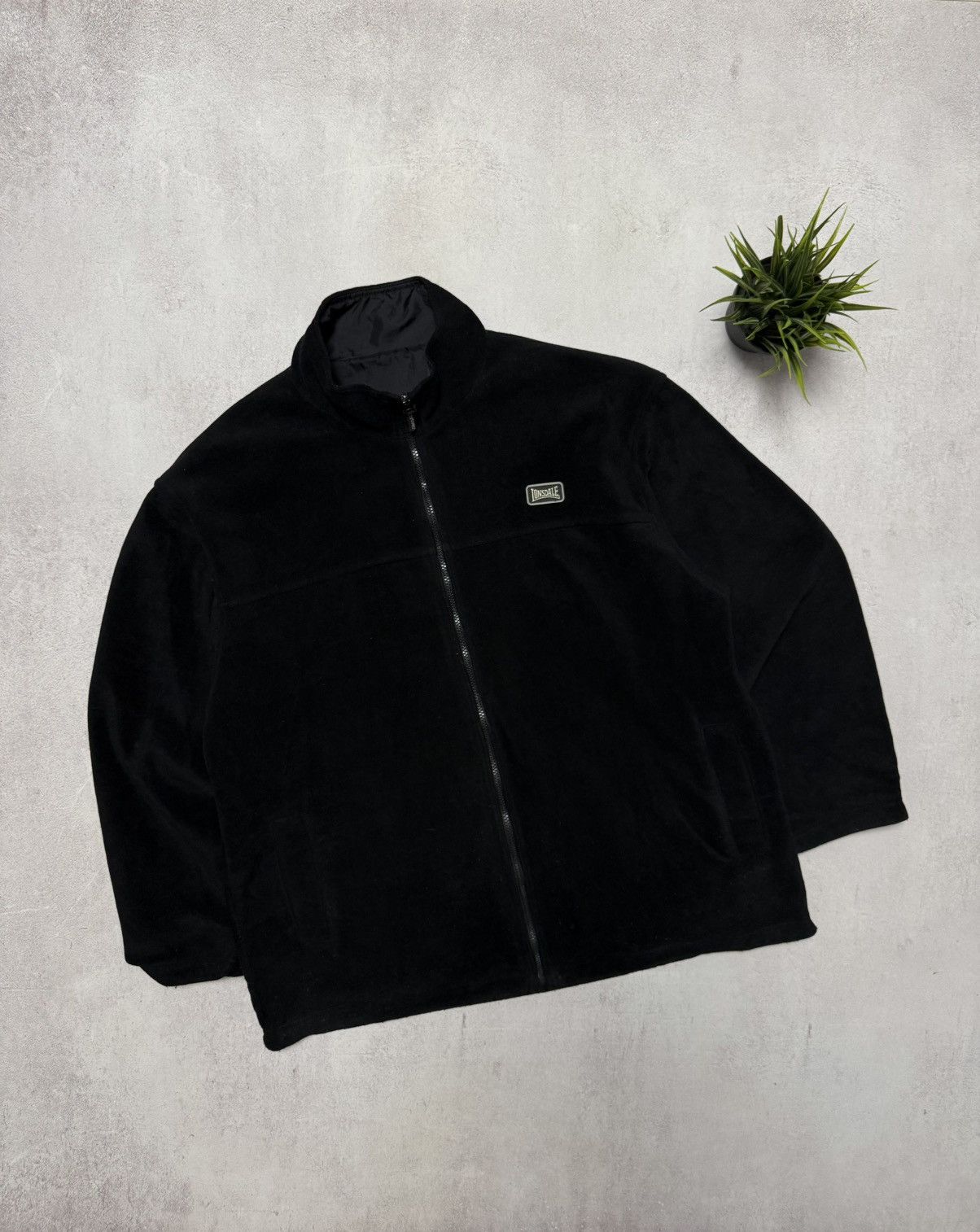 Lonsdale × Vintage Vintage Lonsdale Jacket Nylon / Fleece Black Baggy Mens 90s Size US XXL / EU 58 / 5 - 5 Thumbnail