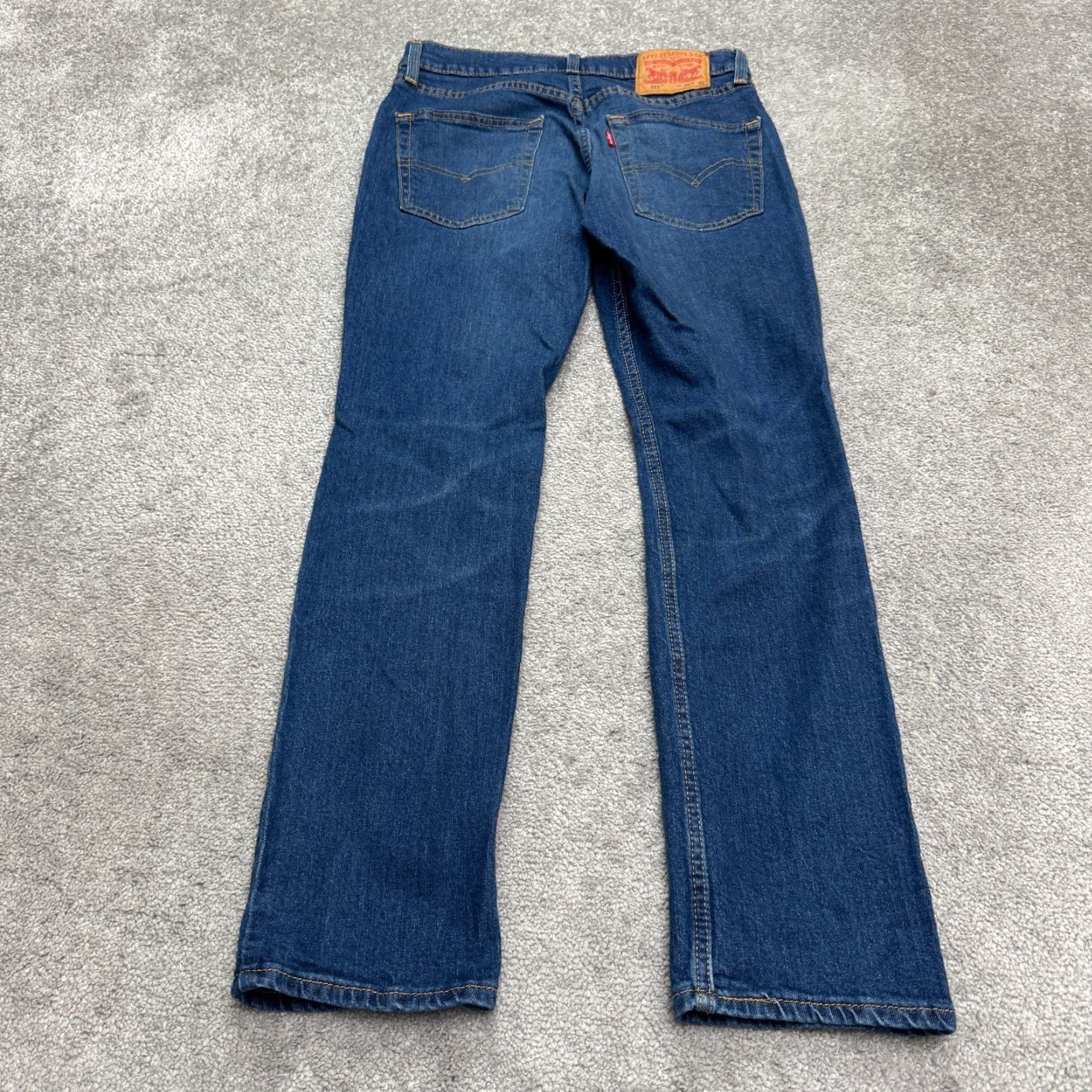 Levi's VINTAGE Levi's 511 Slim Fit Denim Jeans Mens 31x30 Blue Medium Wash Stretch Casual Streetwear Size US 31 - 2 Thumbnail