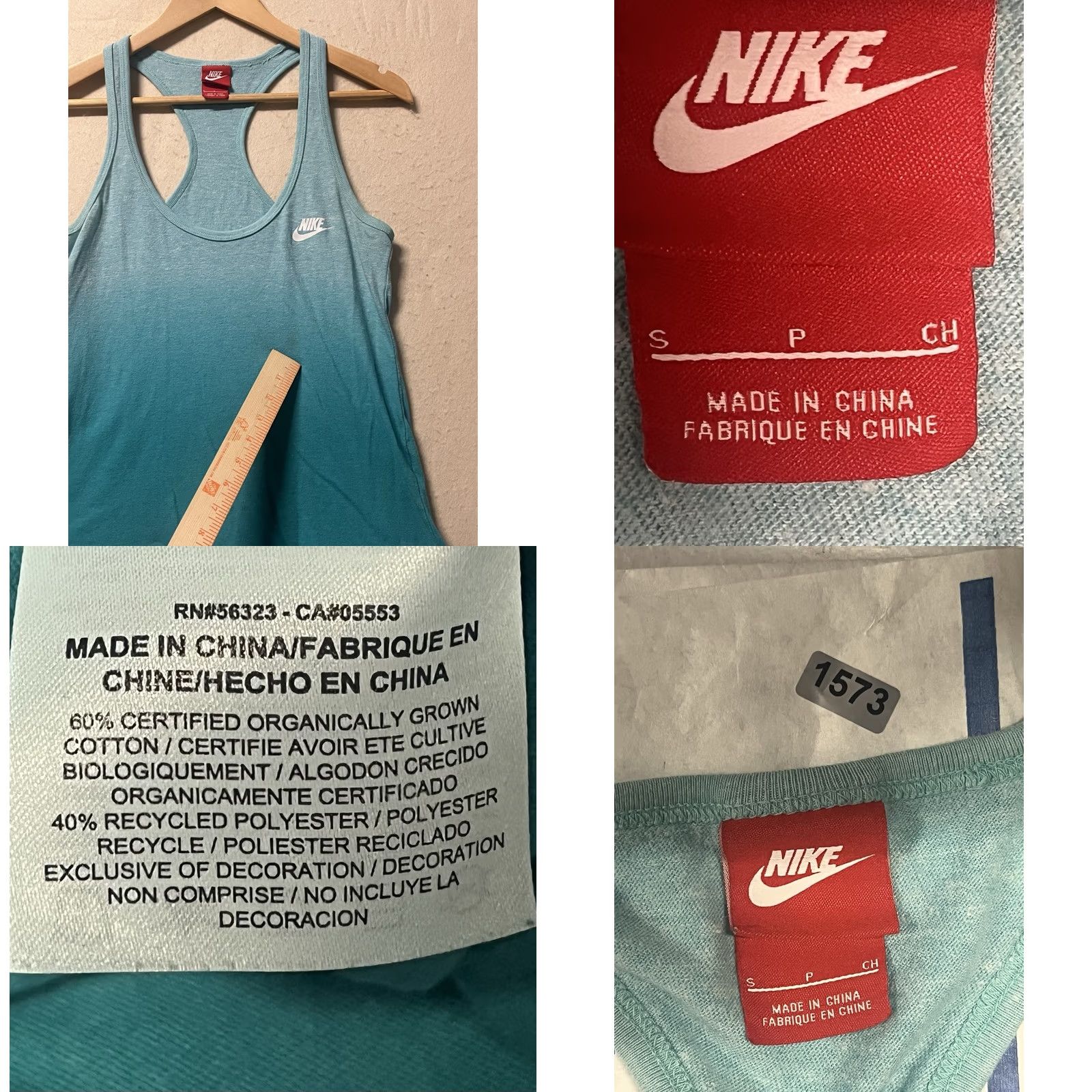 Nike Nike Women Tank Top Racerback Sleeveless Blue Green Small Nike Just Do It Activewear Shirt Women Sleeveless Tank with Scoop Neck Pullover Classic Fit Size S / US 4 / IT 40 - 8 Thumbnail