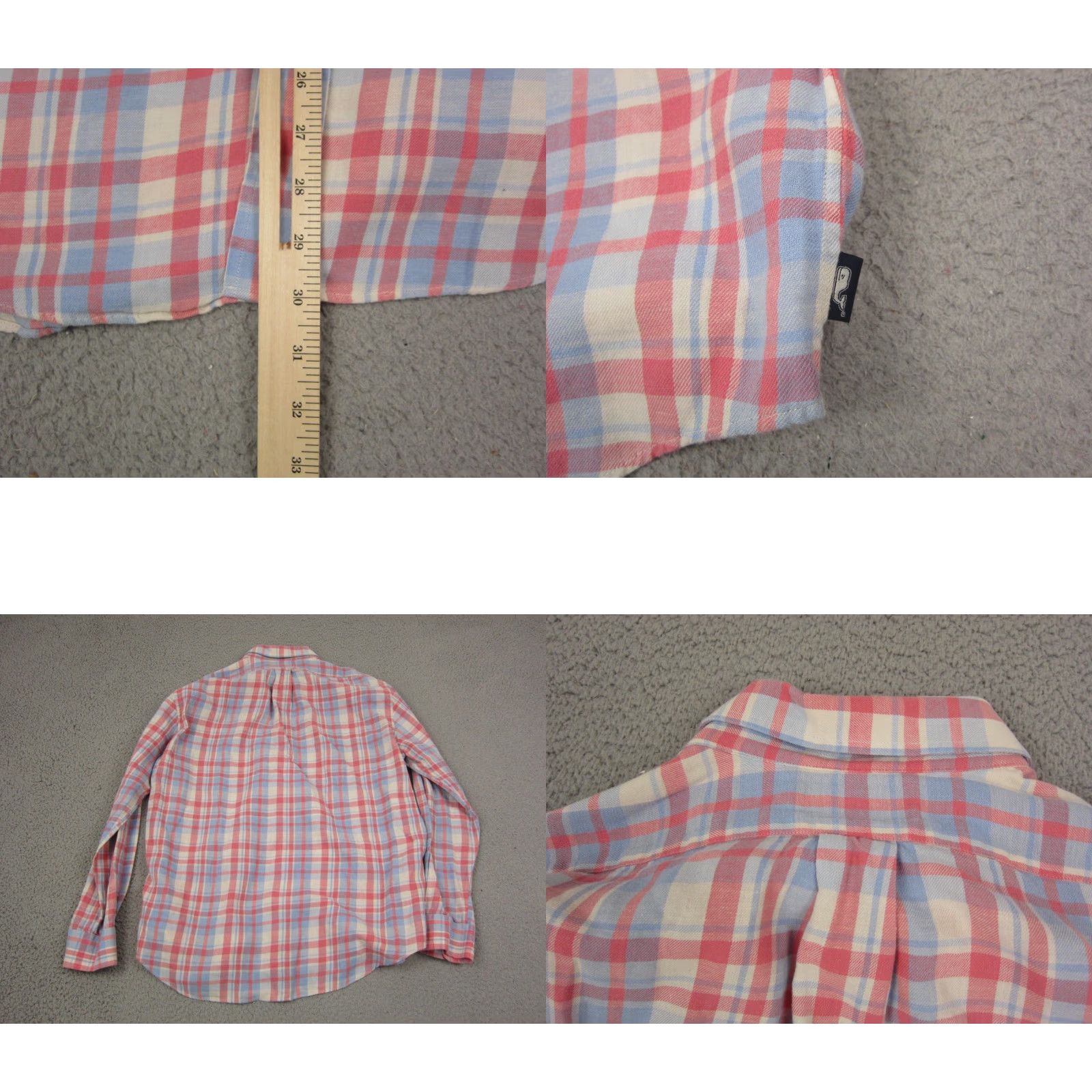 Vineyard Vines Vineyard Vines Shirt Mens Large Blue Pink Slim Fit Crosby Linen Flannel Shirt Mens Size US L / EU 52-54 / 3 - 8 Thumbnail