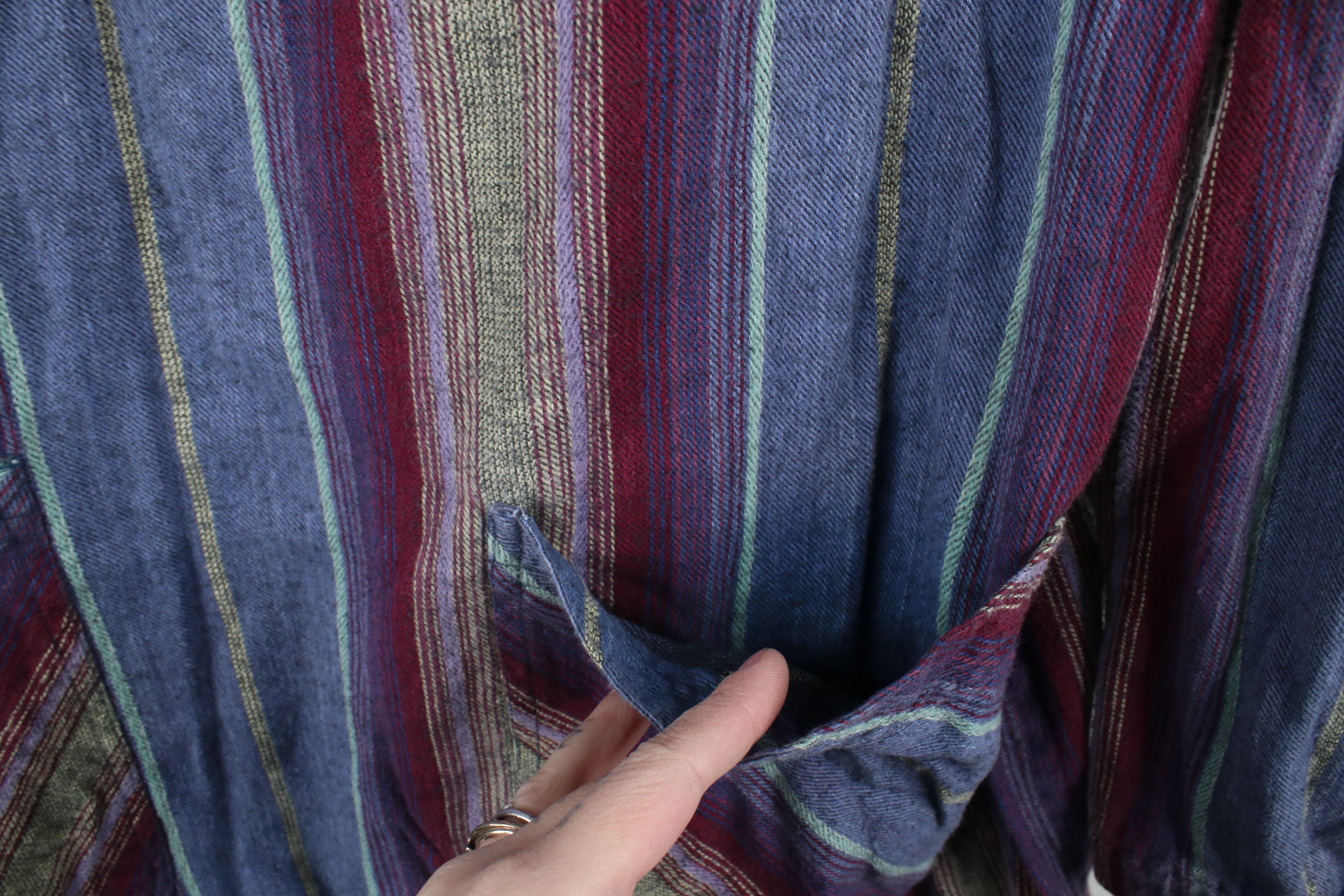 Vintage Vintage 90s Streetwear Rainbow Striped Block Knit Hoodie Size US L / EU 52-54 / 3 - 8 Thumbnail