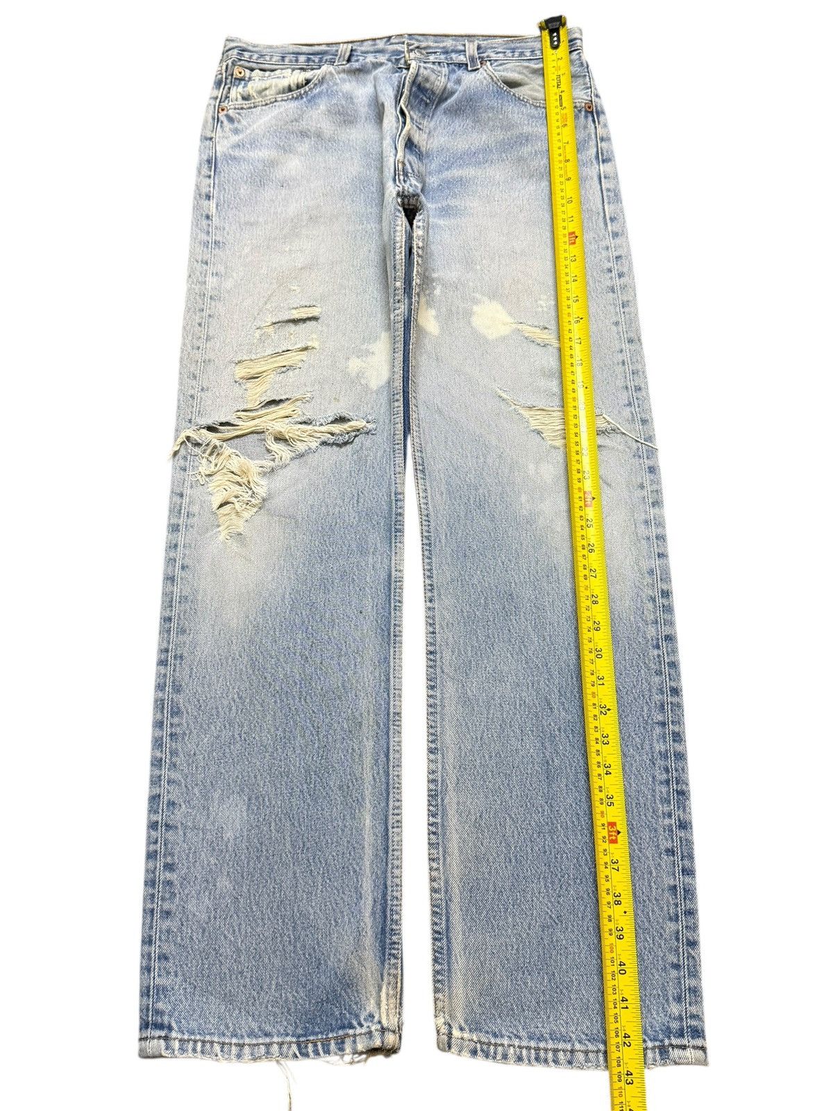 Levi's Vintage 90s Levis 501 Faded Wash Distressed Ripped Loose Fit Size US 32 / EU 48 - 12 Thumbnail