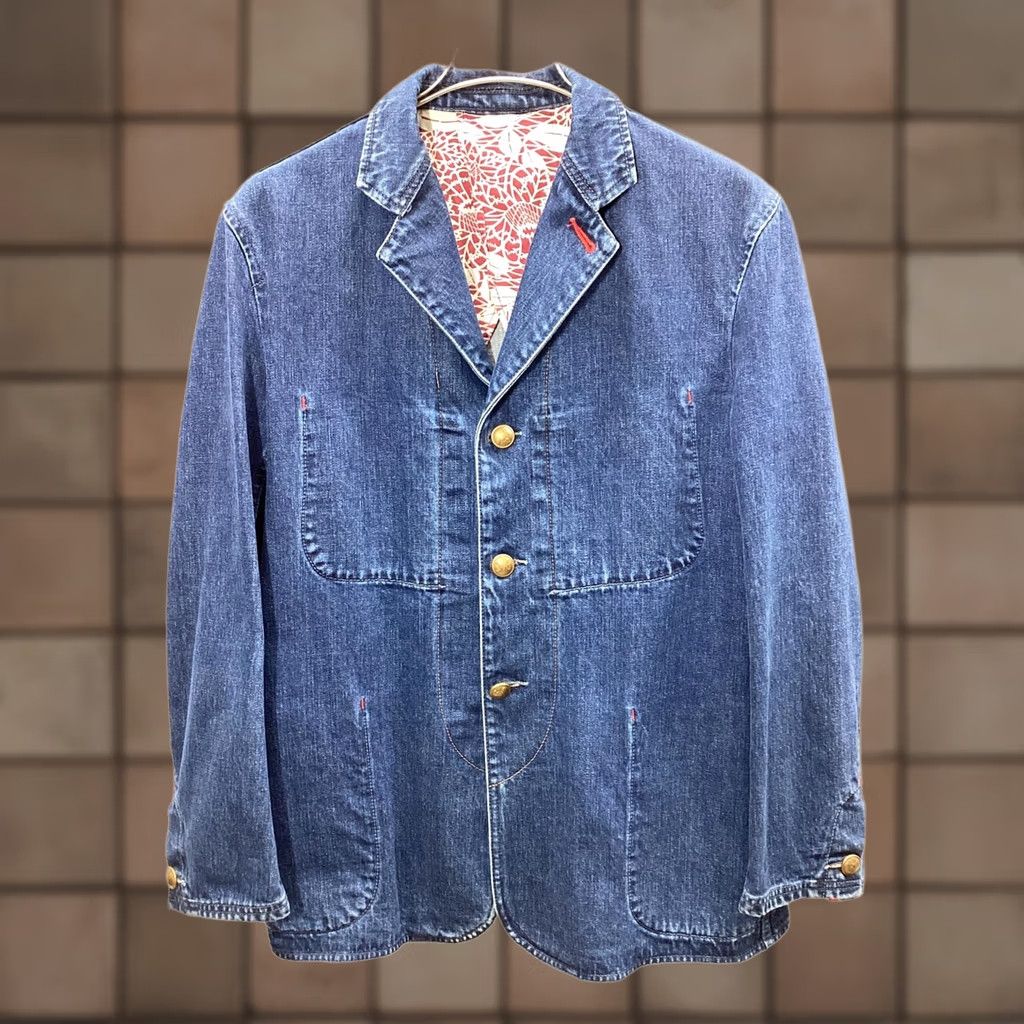 Denime RED EAR Indigo Denim Jacket Men M Size Jacket Size US M / EU 48-50 / 2 - 1 Thumbnail