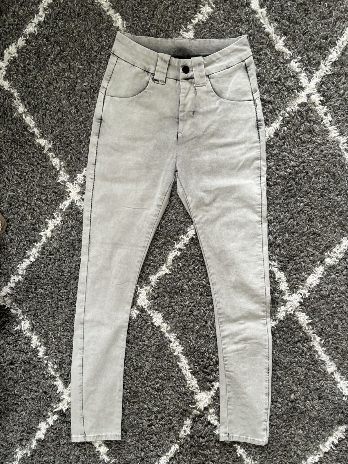 image of Thom Krom Scarstitch Pants in Grey, Men's (Size 28)