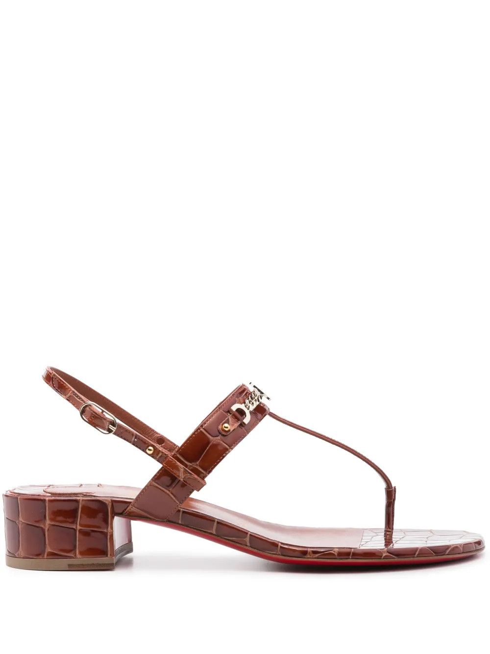 Christian Louboutin o1bcso1str0825 MJ Thong Flat Sandals in Chestnut Brown Size US 8 / IT 38 - 1 Thumbnail