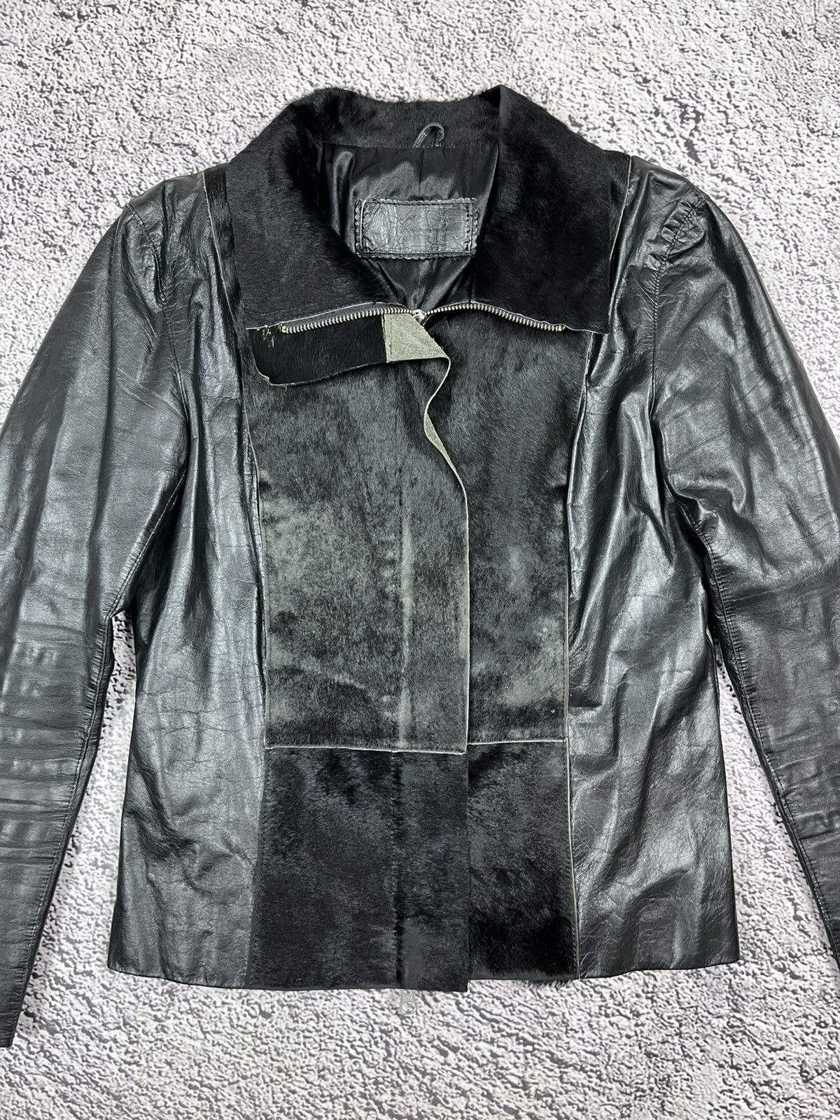 Japanese Brand Vintage Real Leather Patch Gothic Avantgarde Jacket Size S / US 4 / IT 40 - 4 Thumbnail