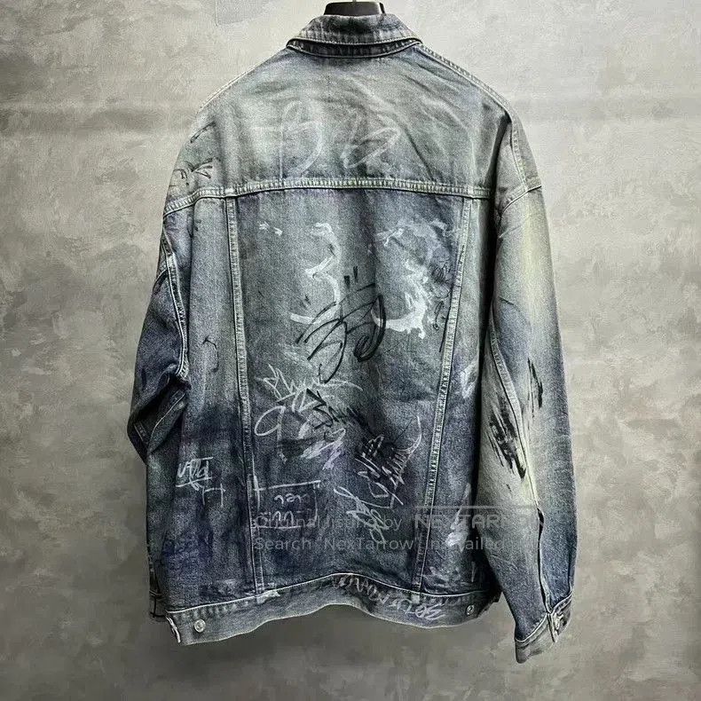 Balenciaga Balenciaga Blue Patterned Denim Jacket. Size US XXS / EU 40 - 2 Thumbnail