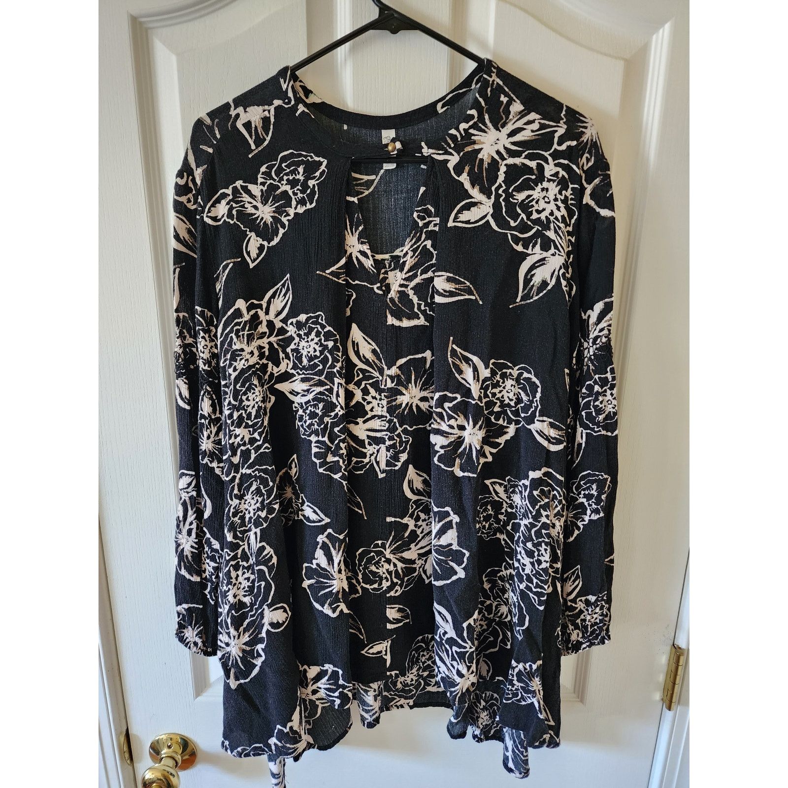 Free People Free People Snap Out of It Swing Tunic Dress Black Floral XS Size XS / US 0-2 / IT 36-38 - 2 Thumbnail