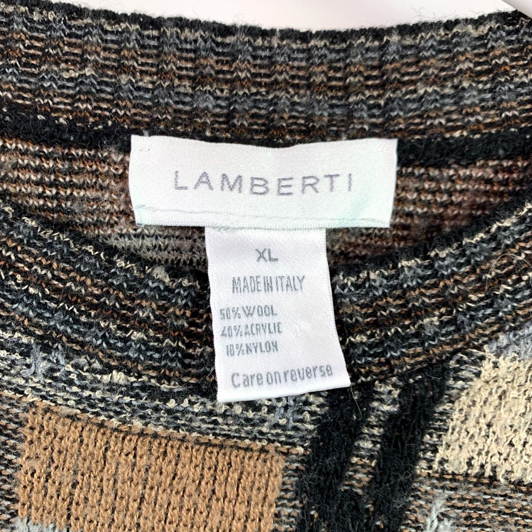 Vintage VINTAGE Lamberti Wool Blend Italy Geometric Sweater XL Indie Sleaze Size US XL / EU 56 / 4 - 3 Thumbnail