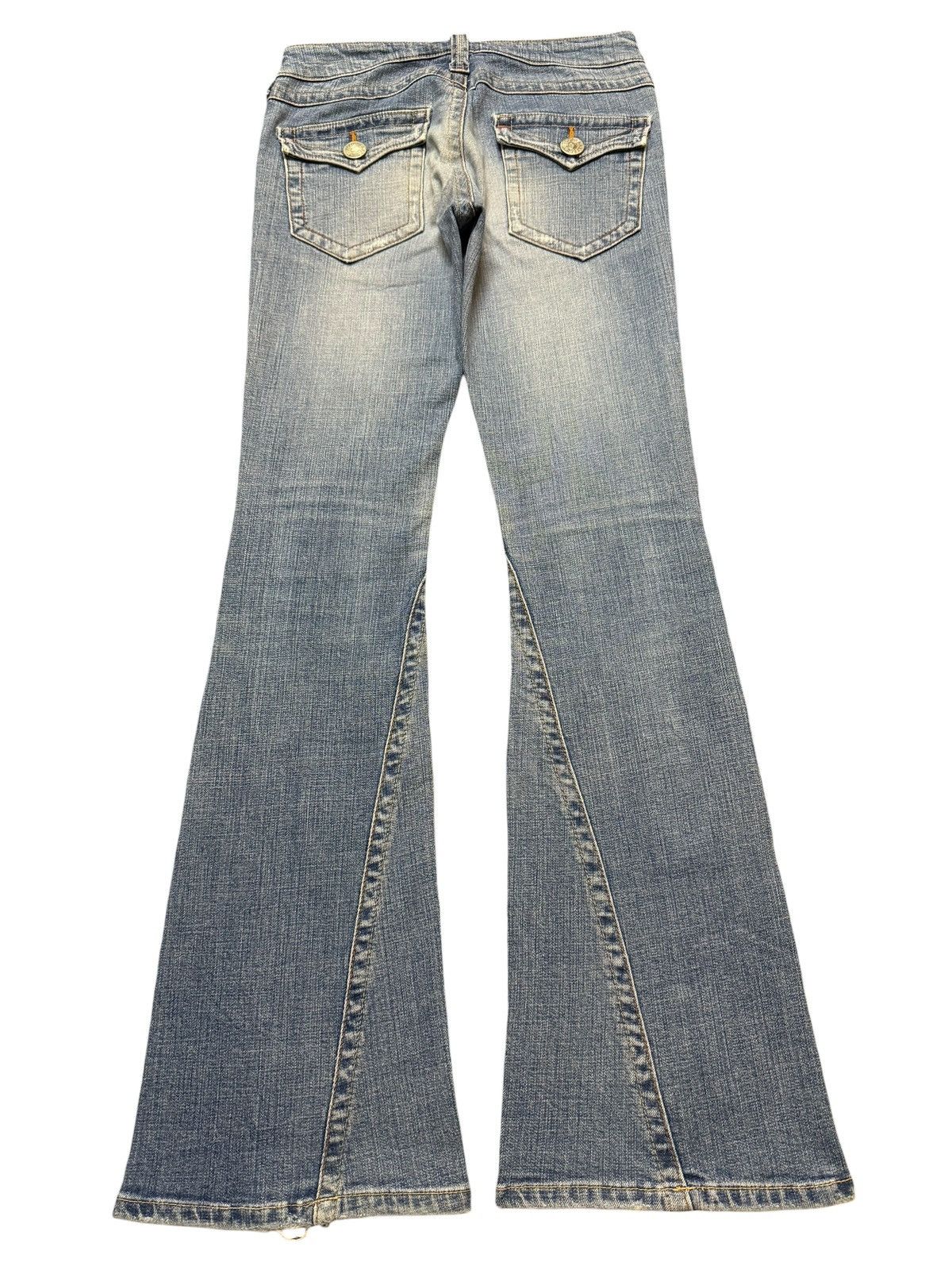 True Religion Vintage Y2K Japanese Brand Blue Faded Wash Wide Leg Flare Size 28" / US 6 / IT 42 - 2 Thumbnail