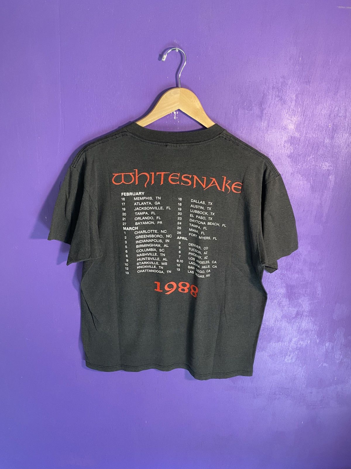 Band Tees Vintage 1988 Whitesnake david coverdale faded tour tee Size US L / EU 52-54 / 3 - 2 Thumbnail