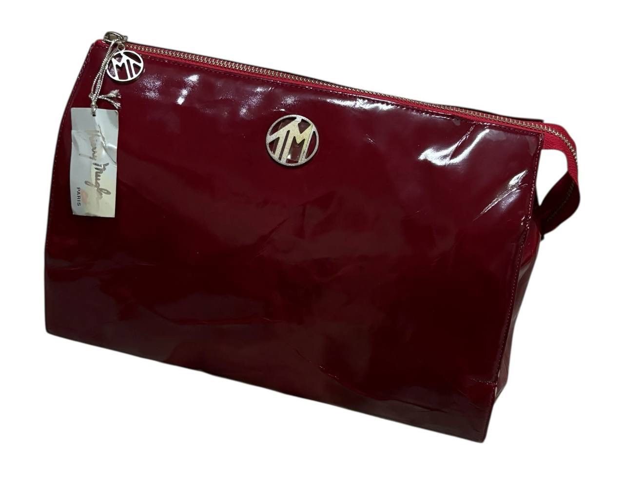 Thierry Mugler Vintage Thierry Mugler Burgundy Patent Leather Clutch Bag Size ONE SIZE - 1 Thumbnail