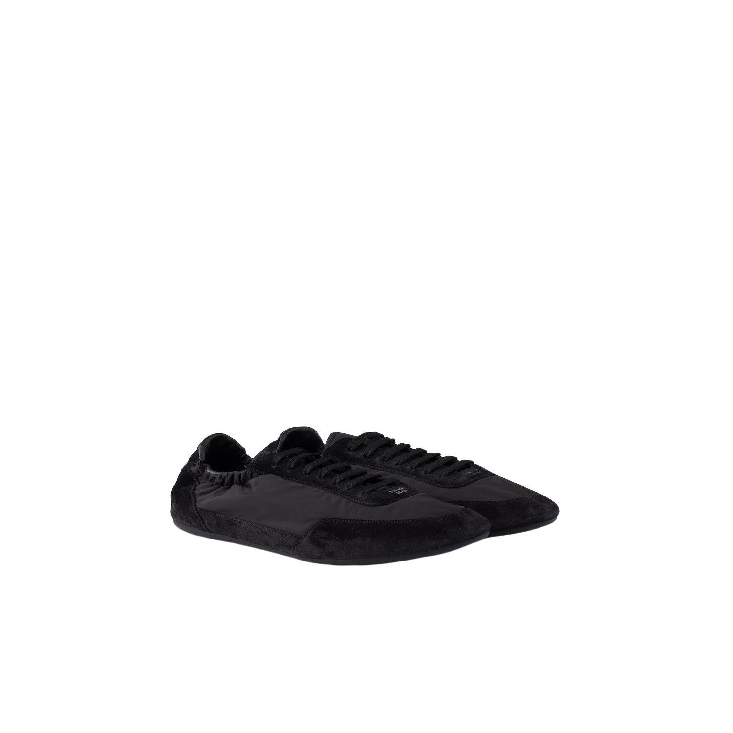 PRADA Collapse $975 Re-Nylon Black And Suede Elasticized Sne
