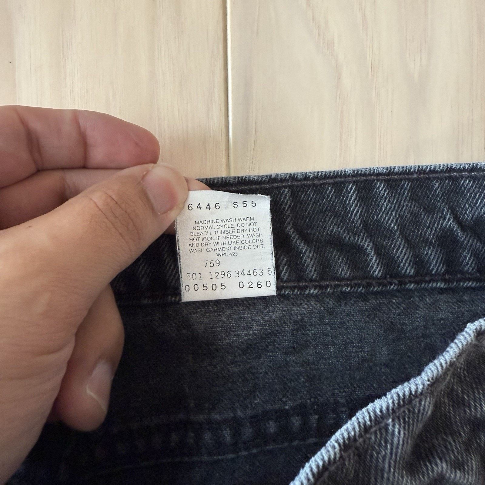 Levi's × Vintage Vintage Levis 505 Jeans 32 Black 90s Workwear Light Wash Size US 32 / EU 48 - 6 Thumbnail