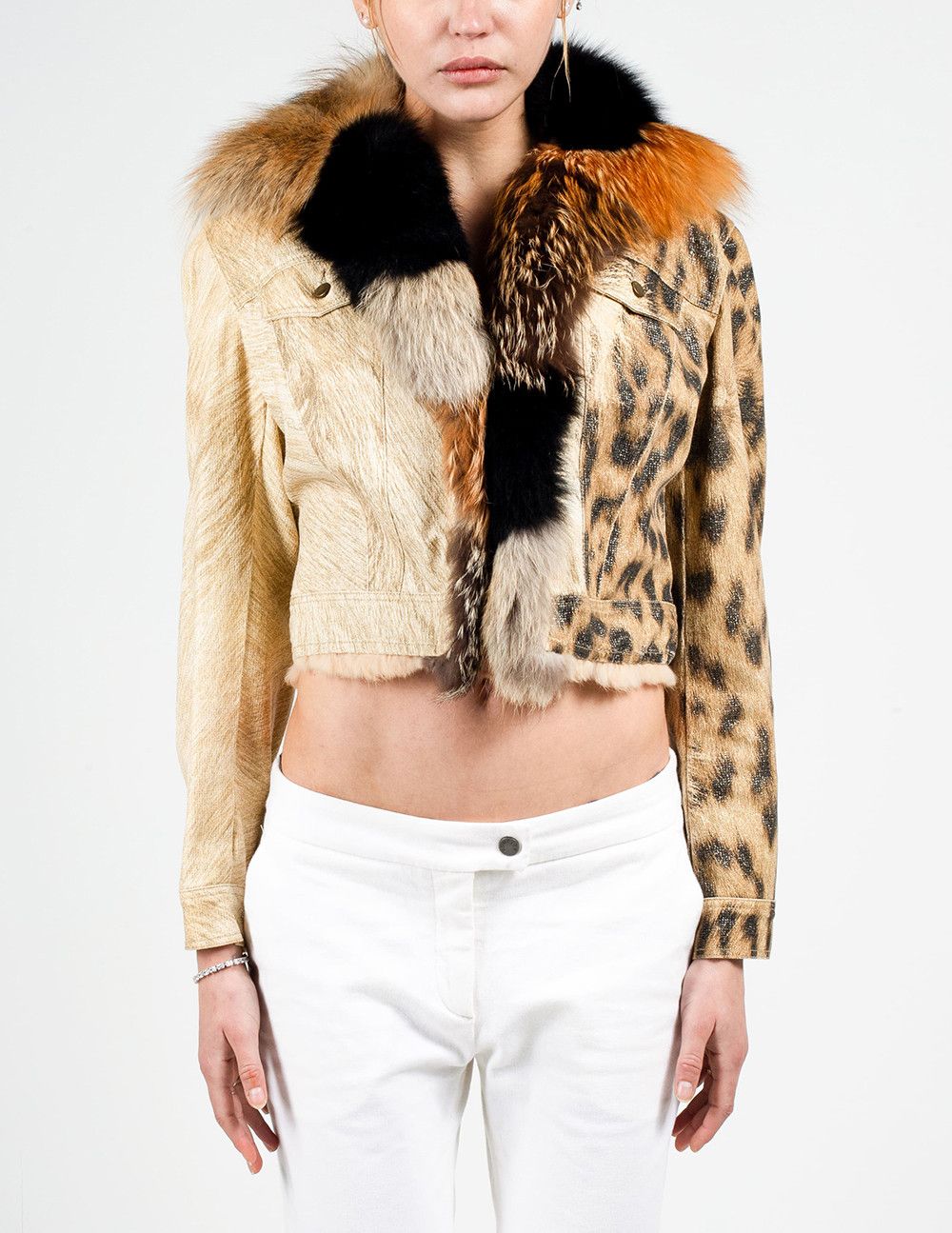 Roberto Cavalli Roberto Cavalli Fur Trucker Jacket Size S / US 4 / IT 40 - 7 Thumbnail