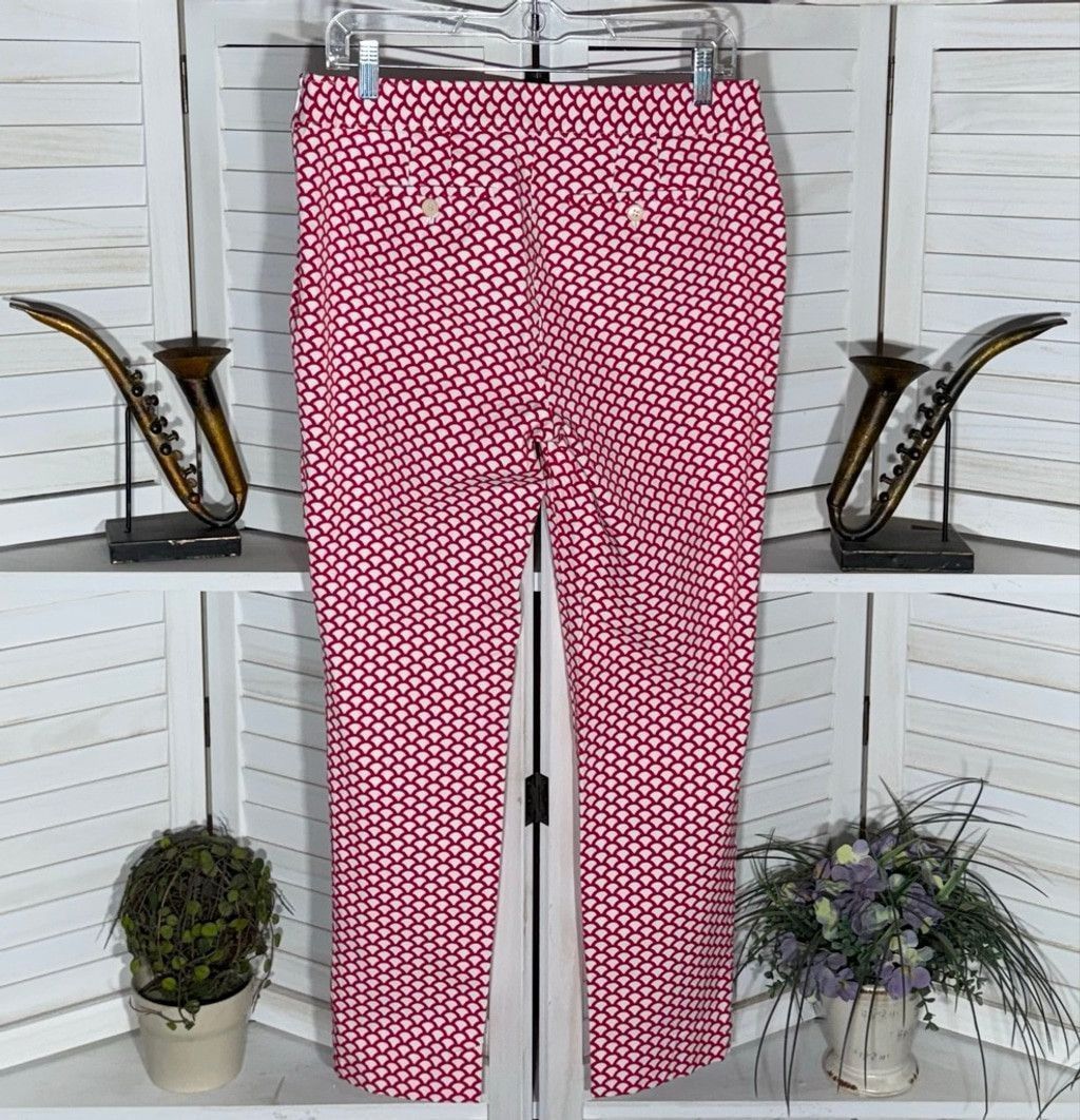 Talbots Talbots seashells pants read white pattern tapered 8 Size 30" / US 8 / IT 44 - 2 Thumbnail