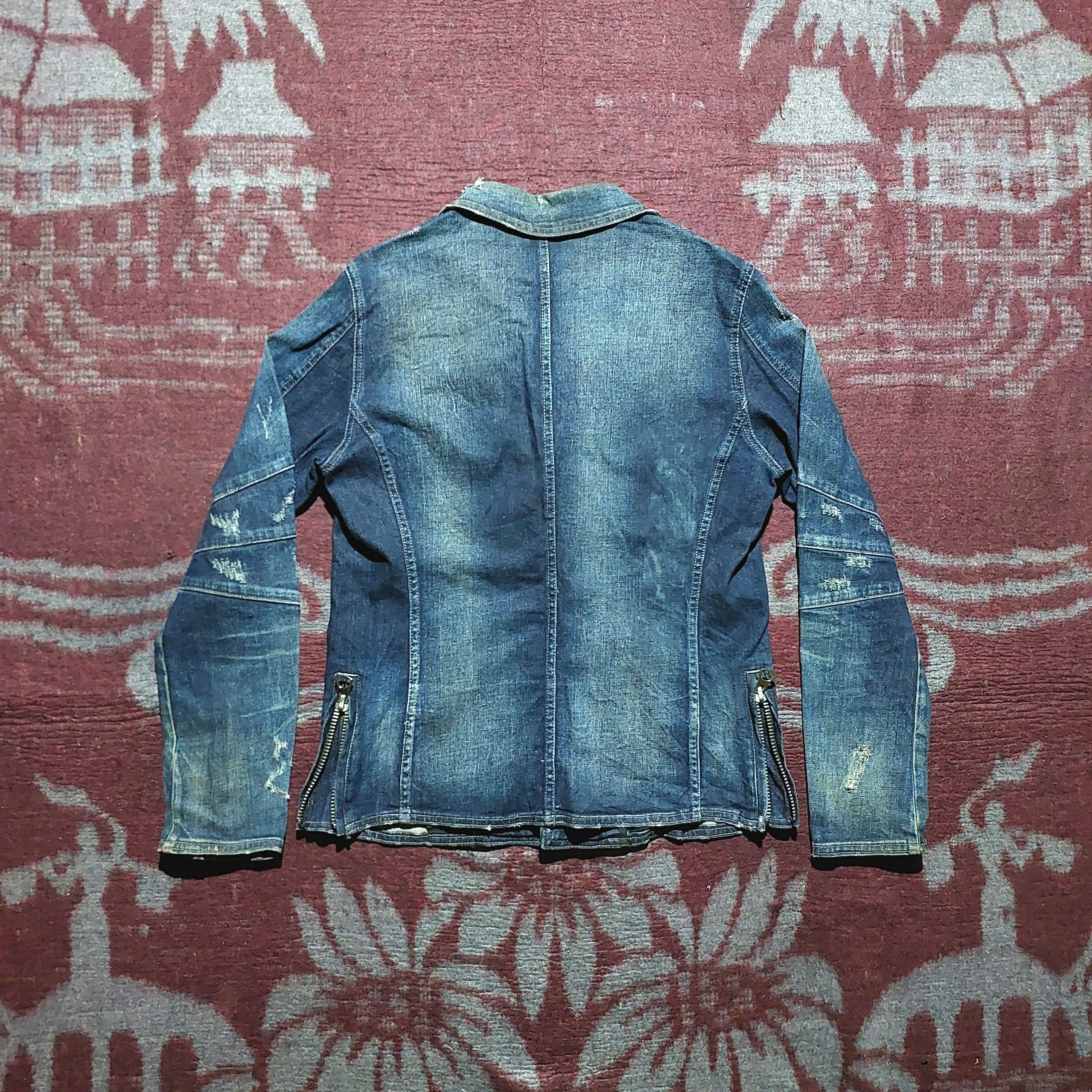 semanticdesign Semantic design asymmetric zip distressed biker denim jacket Size US L / EU 52-54 / 3 - 3 Thumbnail