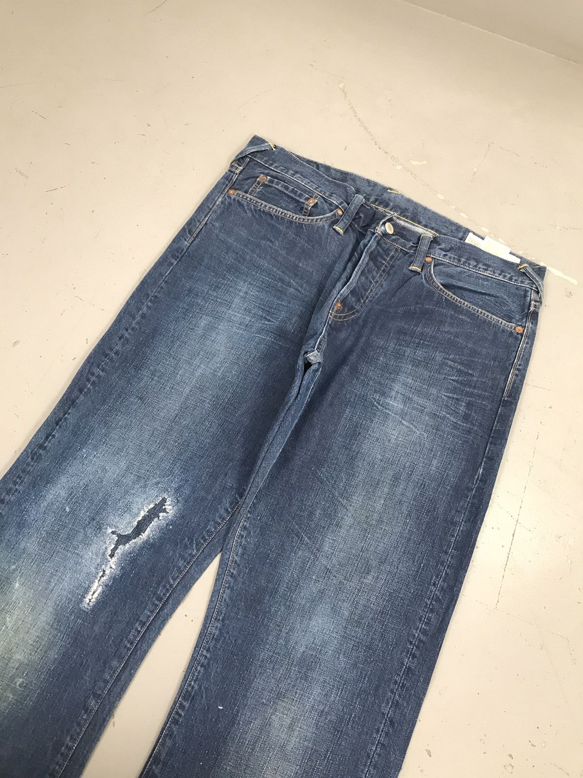 Japanese Brand × Vintage Vintage Evisu salvage loose fit denim Size US 36 / EU 52 - 4 Thumbnail