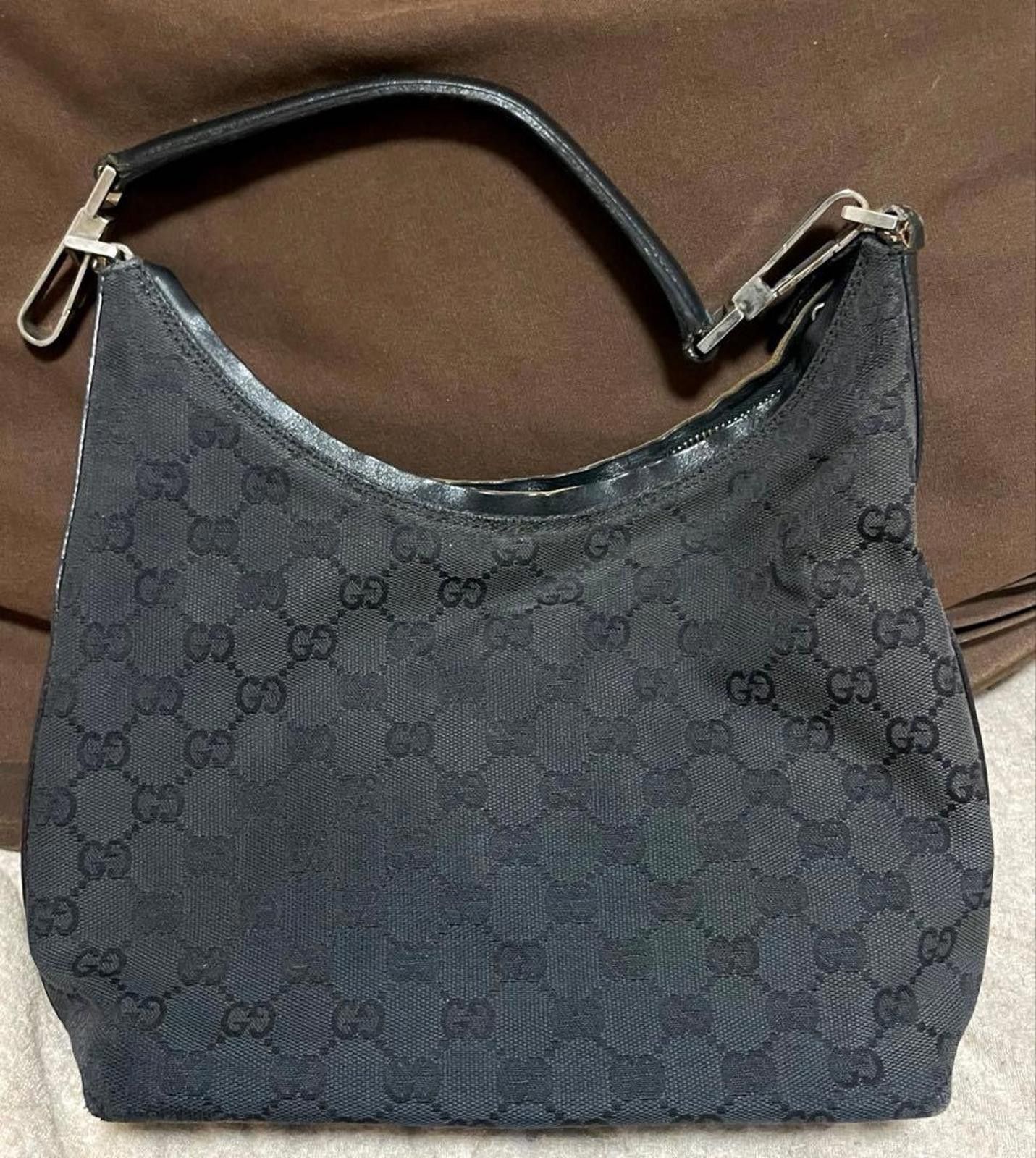 Gucci Gucci - Black Monogram Canvas Shoulder Bag Size ONE SIZE - 3 Thumbnail