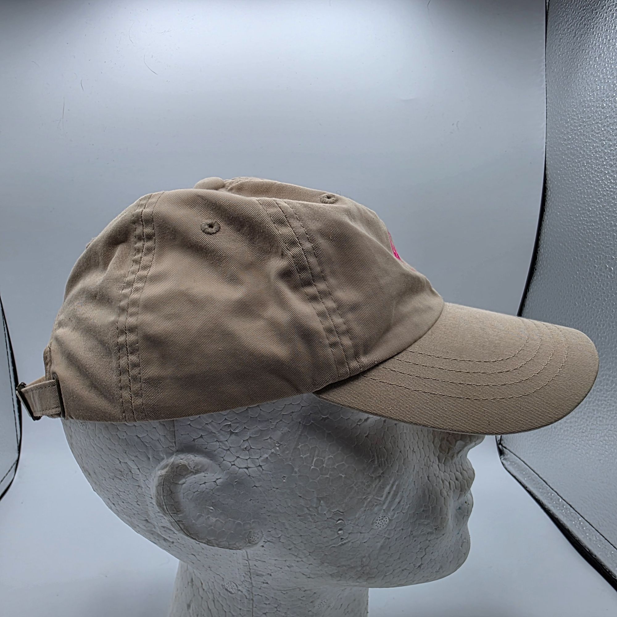Huf HUF Script Curved Beige Pink Cotton Adjustable Strapback Hat Size ONE SIZE - 4 Thumbnail