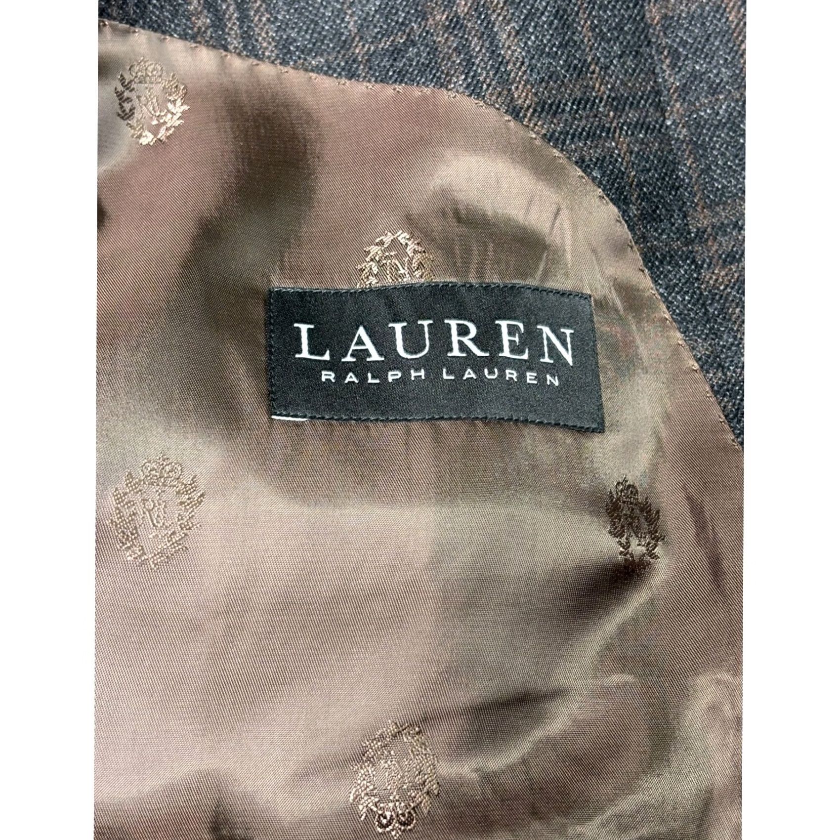 Ralph Lauren Lauren Ralph Coat Mens 46L Gray Men Plaid Wool Blend Blazer Sport Size 46R - 6 Thumbnail