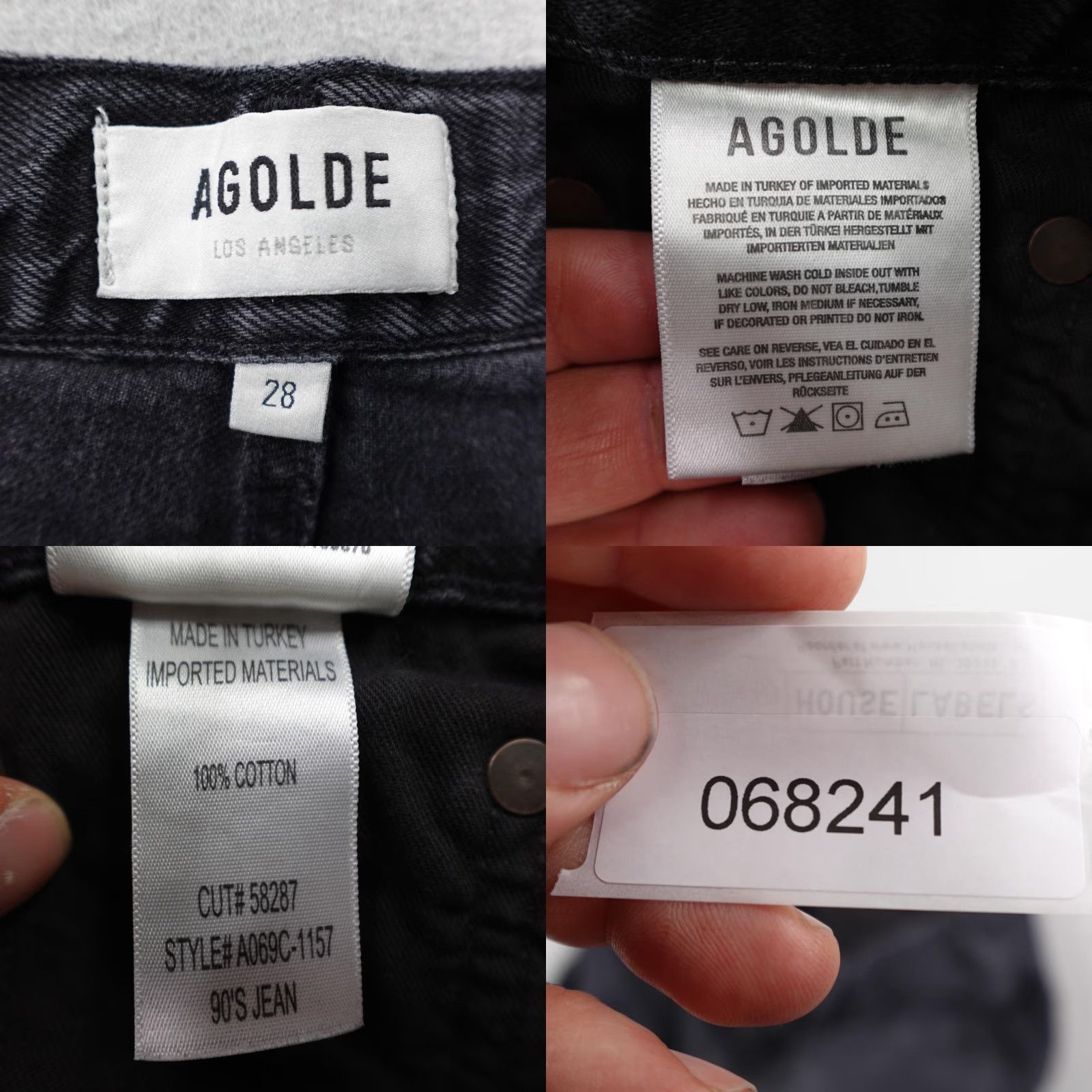 Agolde AGOLDE Jeans Womens 28 Black Denim 90s Distressed Button Fly High Rise Straight Jeans Womens Black 90s Distressed Button Fly High Rise Straight Size 28" / US 6 / IT 42 - 9 Thumbnail