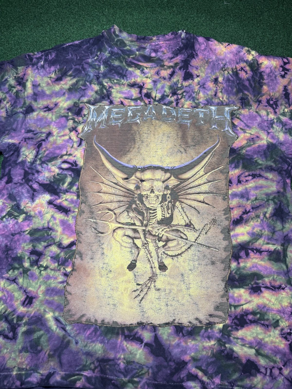 Band Tees Vintage 90s Megadeath INSANE Upcycled Tie Dye Band T Shirt Size US L / EU 52-54 / 3 - 2 Thumbnail