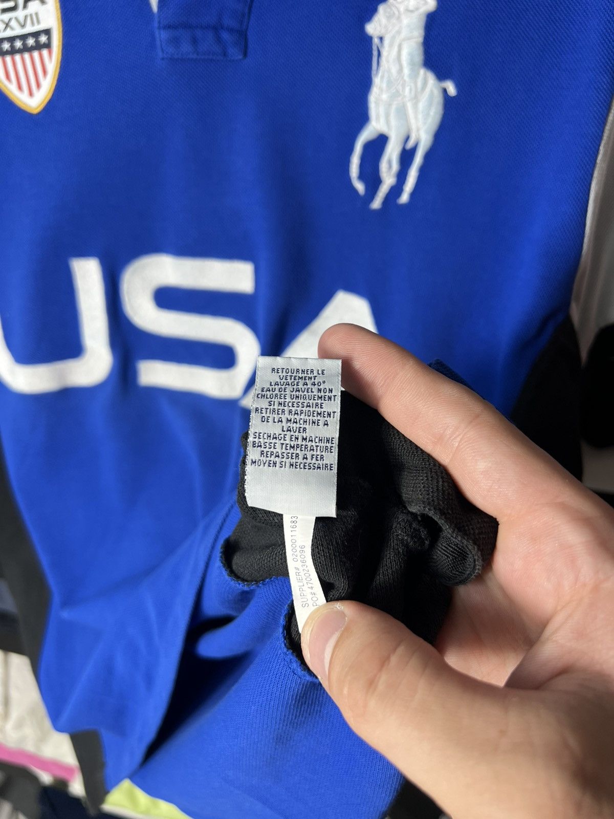 Polo Ralph Lauren Polo Ralph Lauren Blue White USA LXVII 2 Big Pony Polo Shirt Size US M / EU 48-50 / 2 - 11 Thumbnail