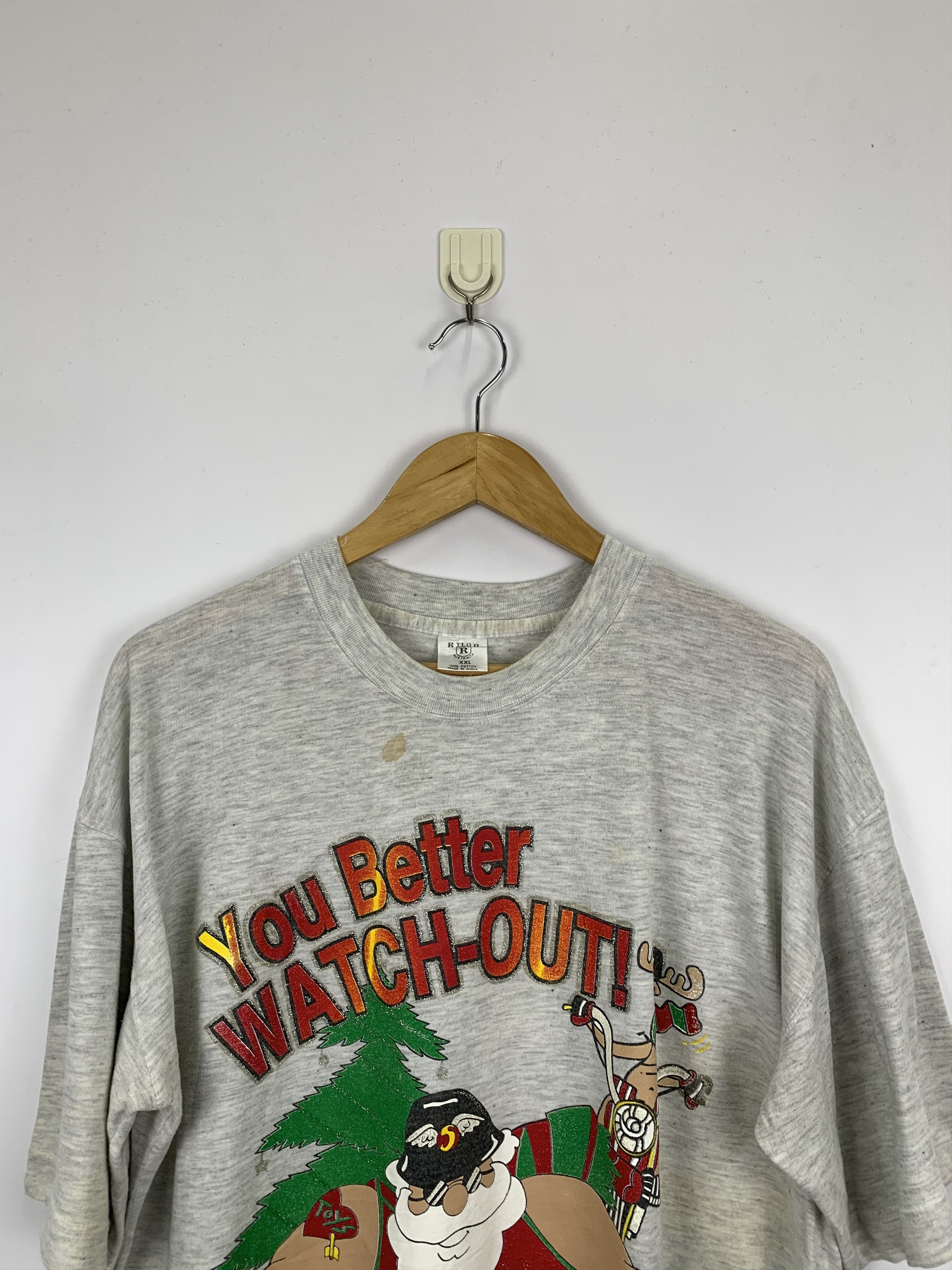Vintage Vintage 90s You Better Watch-Out Photo Tee TA0026 Size US XXL / EU 58 / 5 - 2 Thumbnail