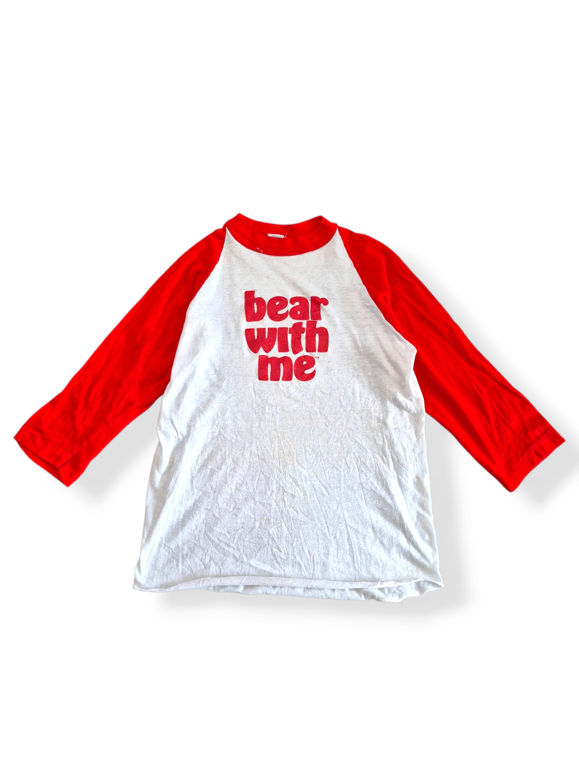 Vintage 🔥 Vintage 80s Bear With Me 3Q Tee Size US M / EU 48-50 / 2 - 1 Thumbnail