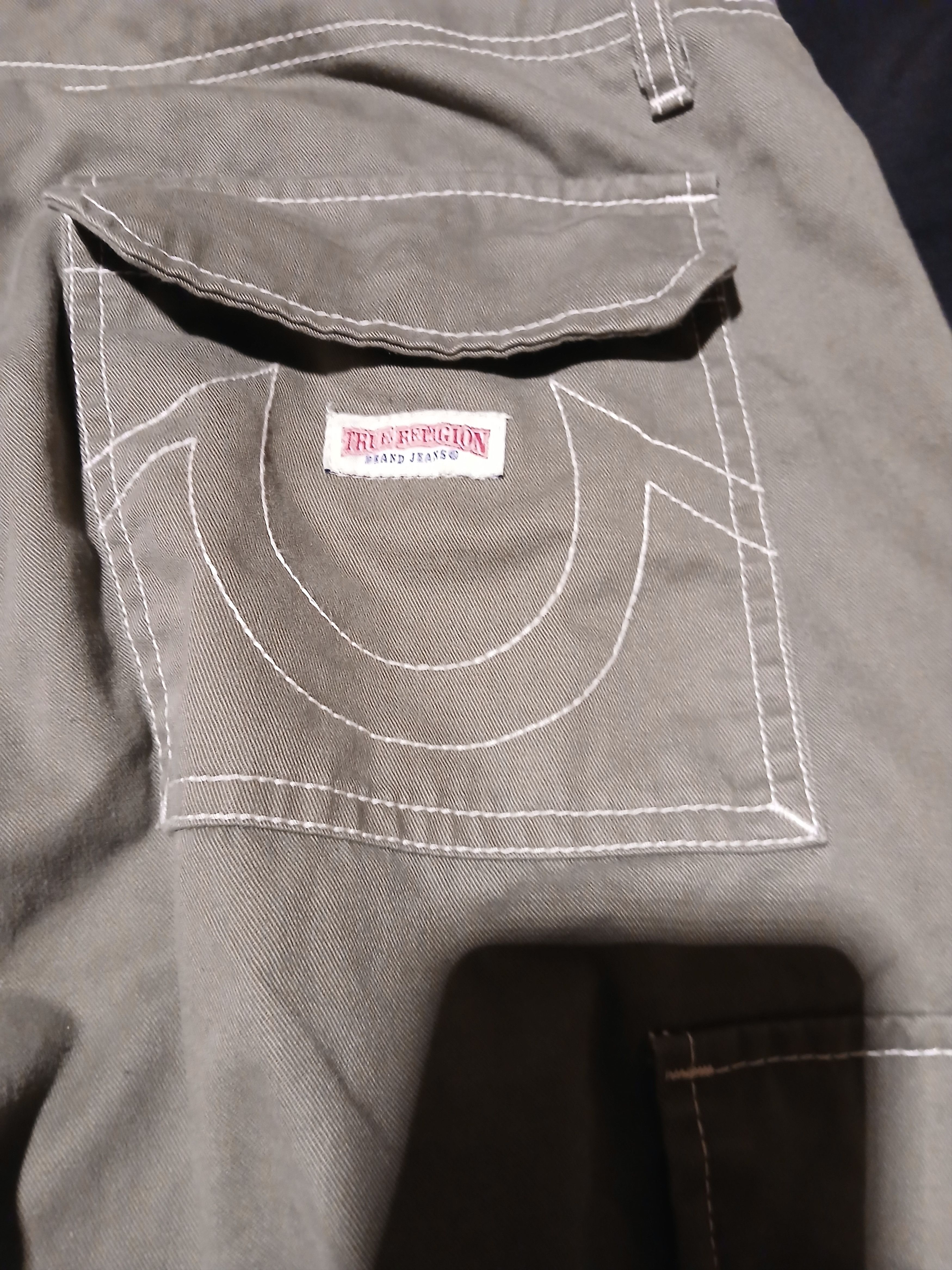 True Religion Mens true religion army green cargo pants Size US 33 - 4 Thumbnail