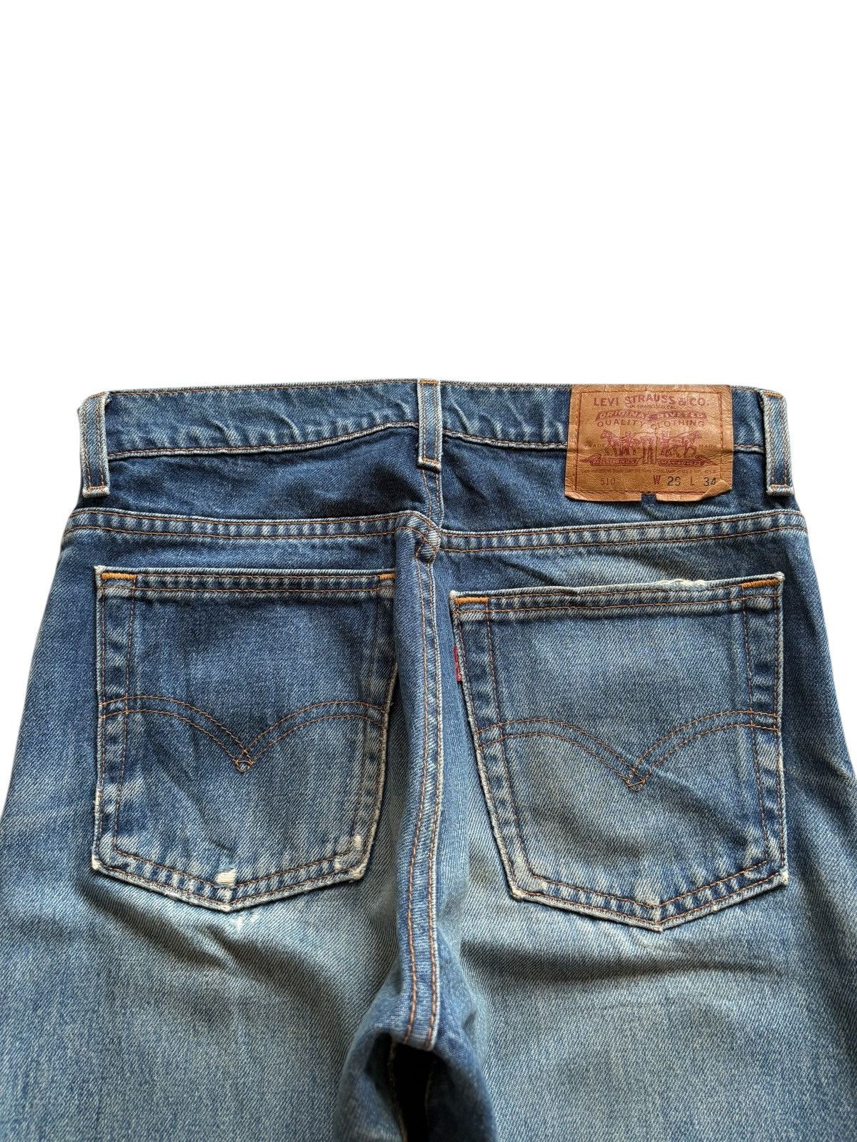 LVC × Levi's × Levi's Vintage Clothing Vintage 90s Levis 510 Mud Wash Distressed Ripped Jeans Size US 28 / EU 44 - 8 Thumbnail