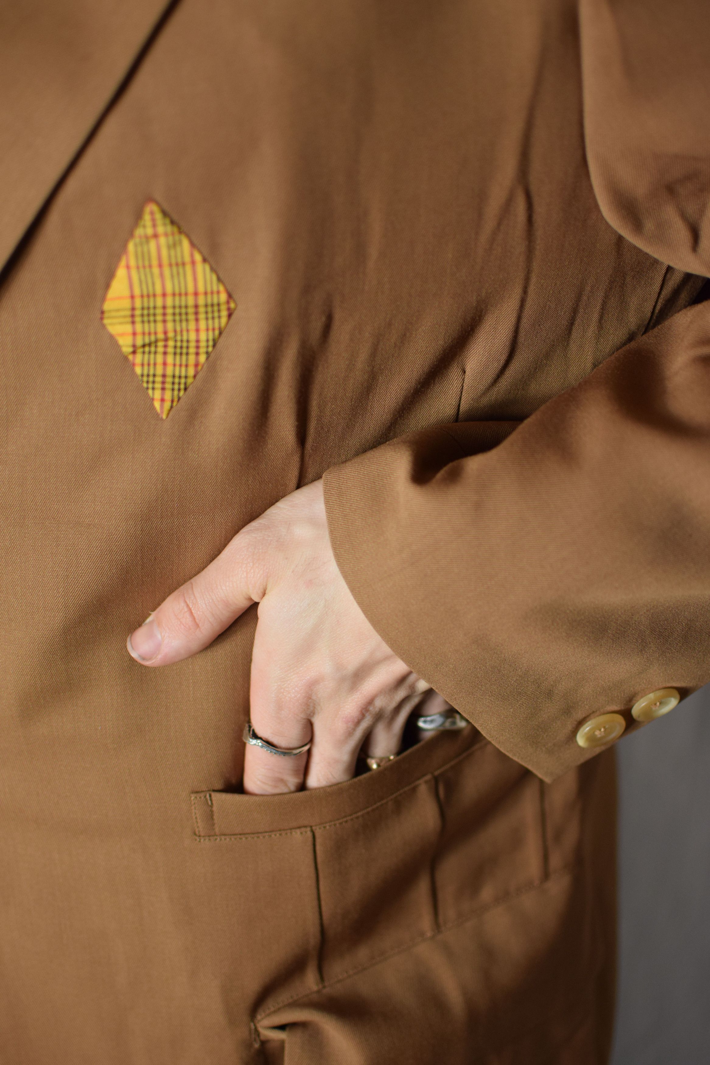 Yohji Yamamoto YYPH Archive SS88 Beige Diamond Blazer Size 52R - 10 Thumbnail