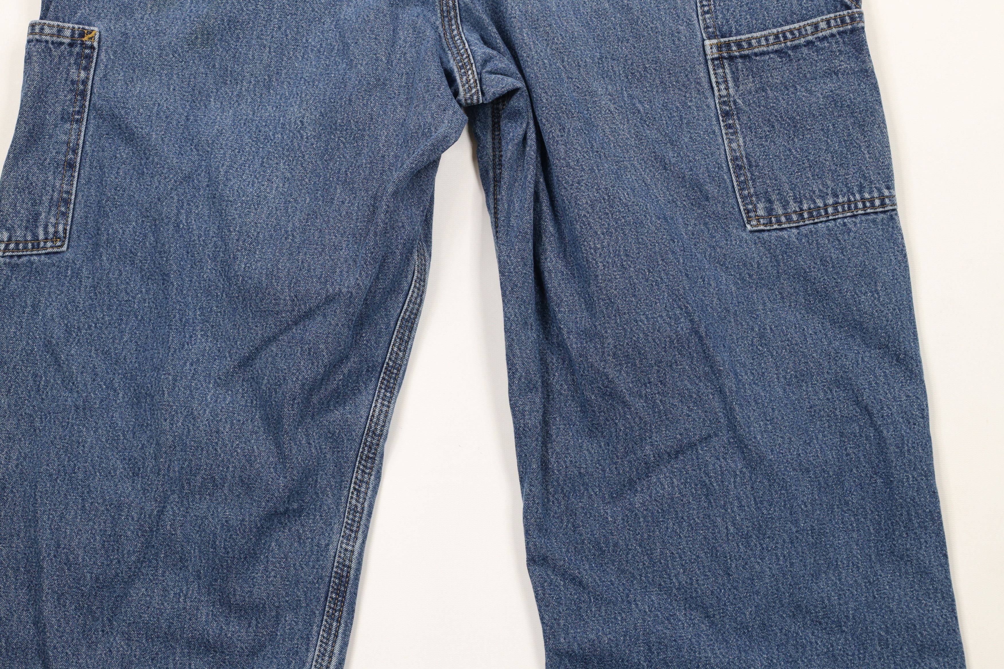 Carhartt × Vintage Vintage Carhartt Spell Wide Leg Dungaree Denim Jeans Blue Size US 32 / EU 48 - 10 Thumbnail