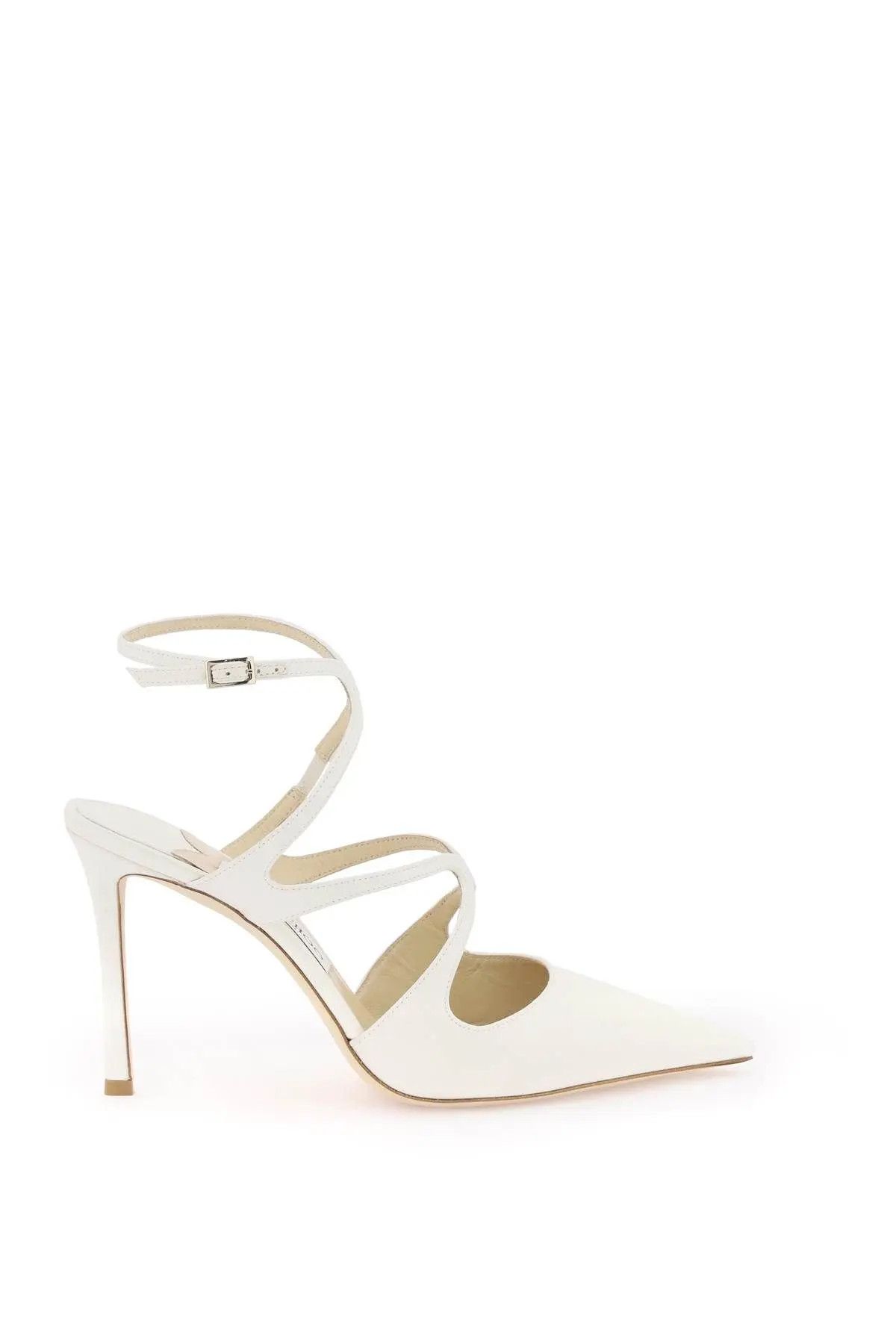 image of Jimmy Choo O1S22I1N1223 Satin Azia 95 Pumps In White Shoes, Women's (Size 11)