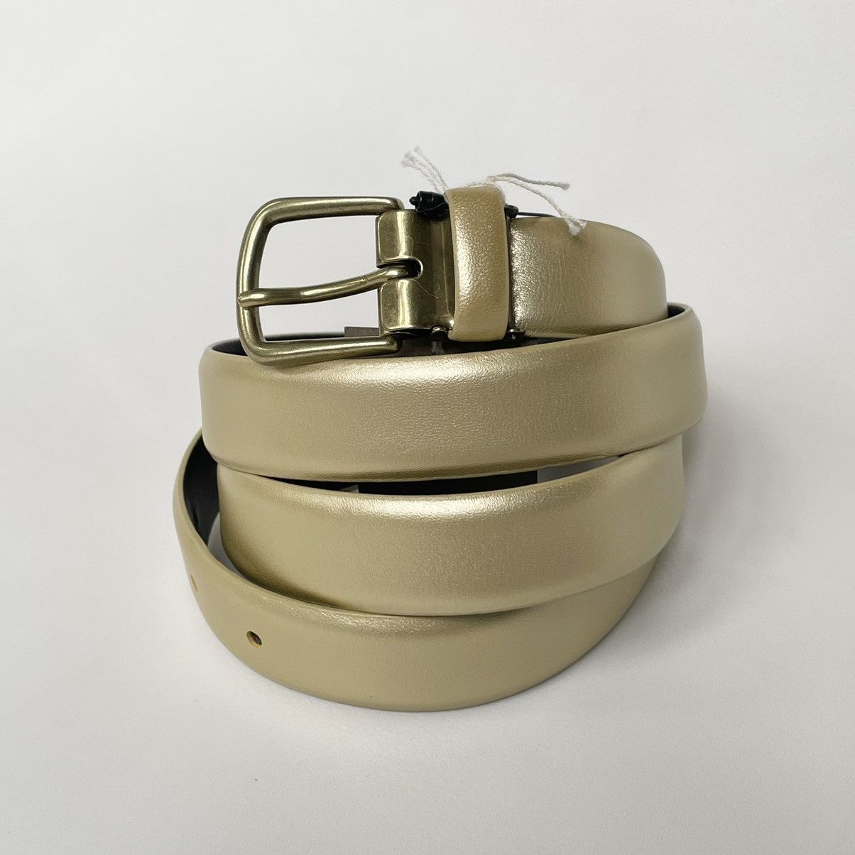 2.5cm Gold Leather Belt