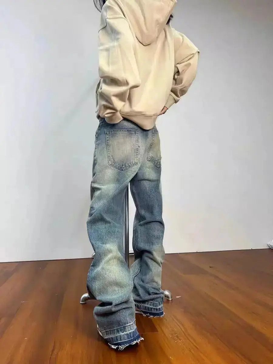 Japanese Brand Vintage Y2K raw edge ripped light coloured baggy jeans Size US 32 / EU 48 - 3 Thumbnail